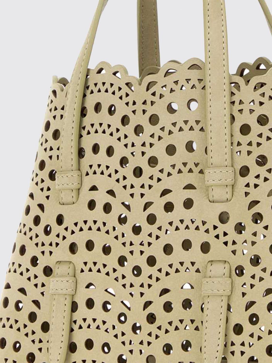 AlaiA Women Alaia Mina Perforated Nubuck Handbag With Removable Pouch ALAIA