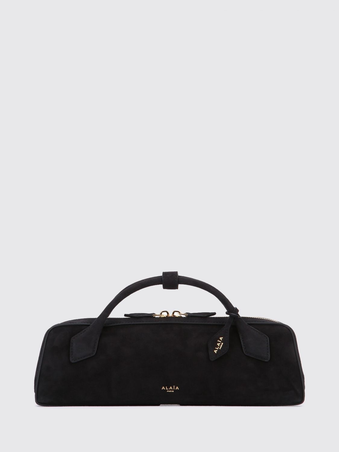 Alai�A Women Alaia Le Teckel Suede Sheepskin Handbag With Logo Charm ALAIA