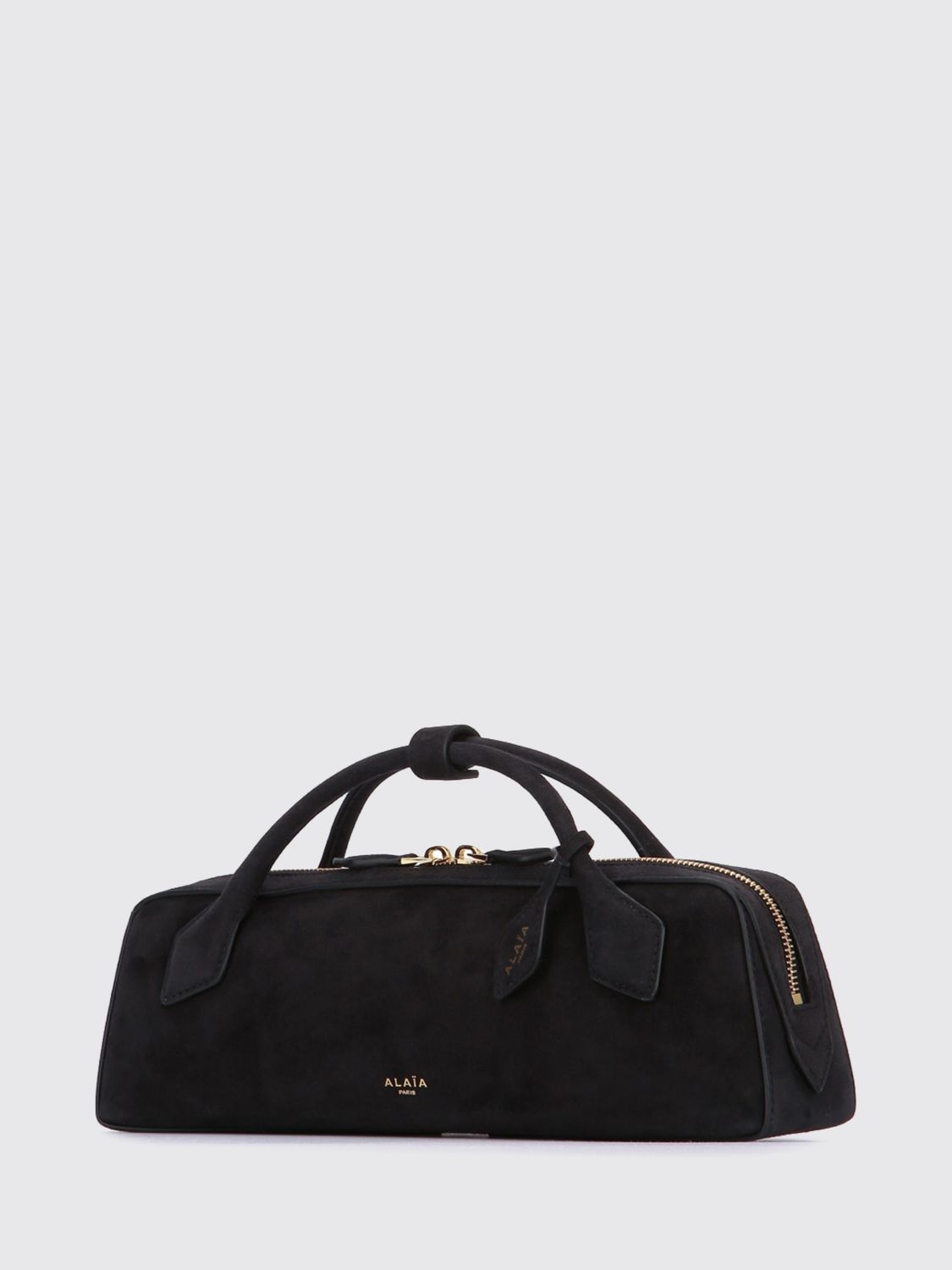 Alai�A Women Alaia Le Teckel Suede Sheepskin Handbag With Logo Charm ALAIA