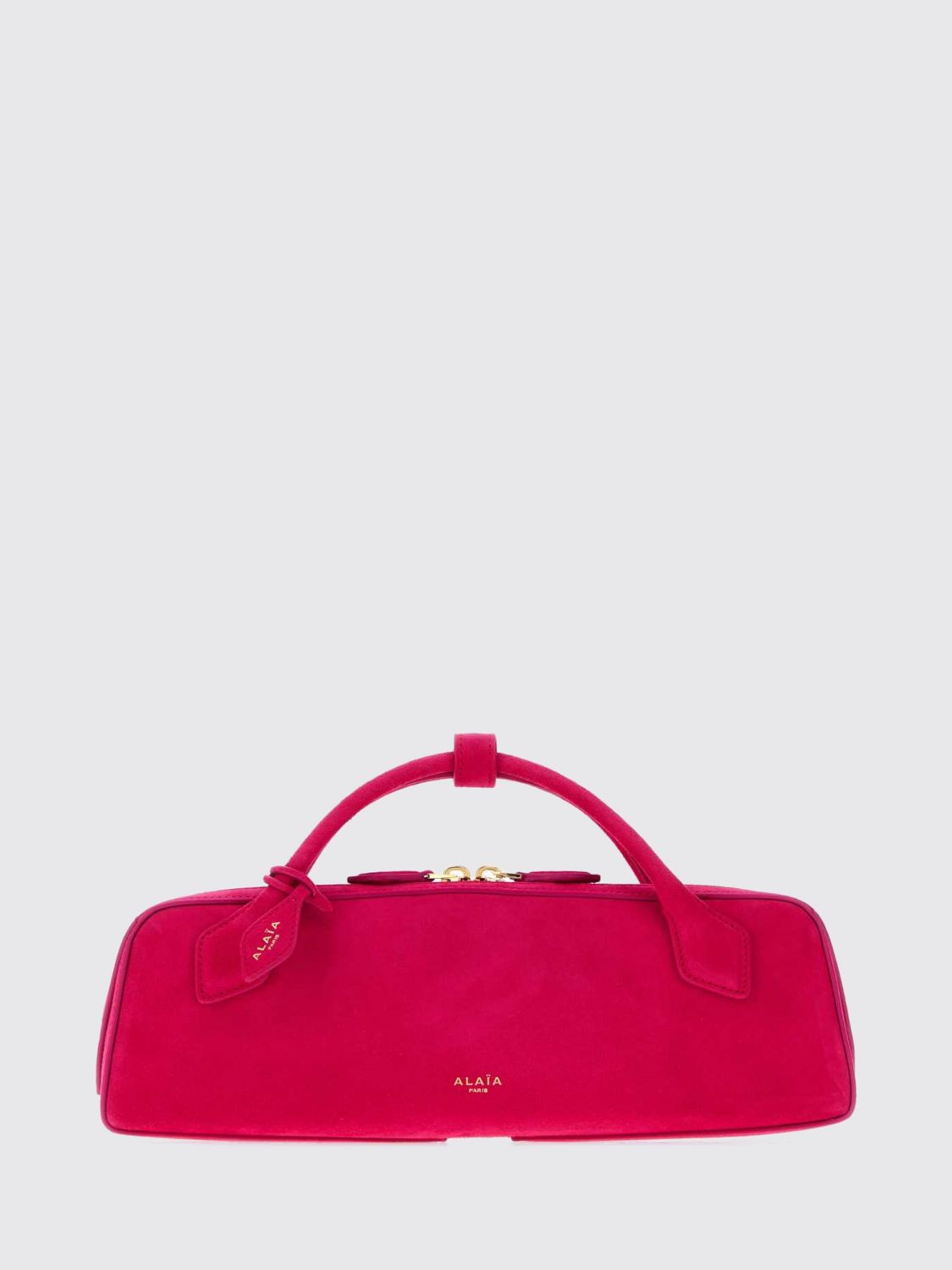 Alai�A Women Alaia Le Teckel Suede Sheepskin Handbag With Logo Charm ALAIA