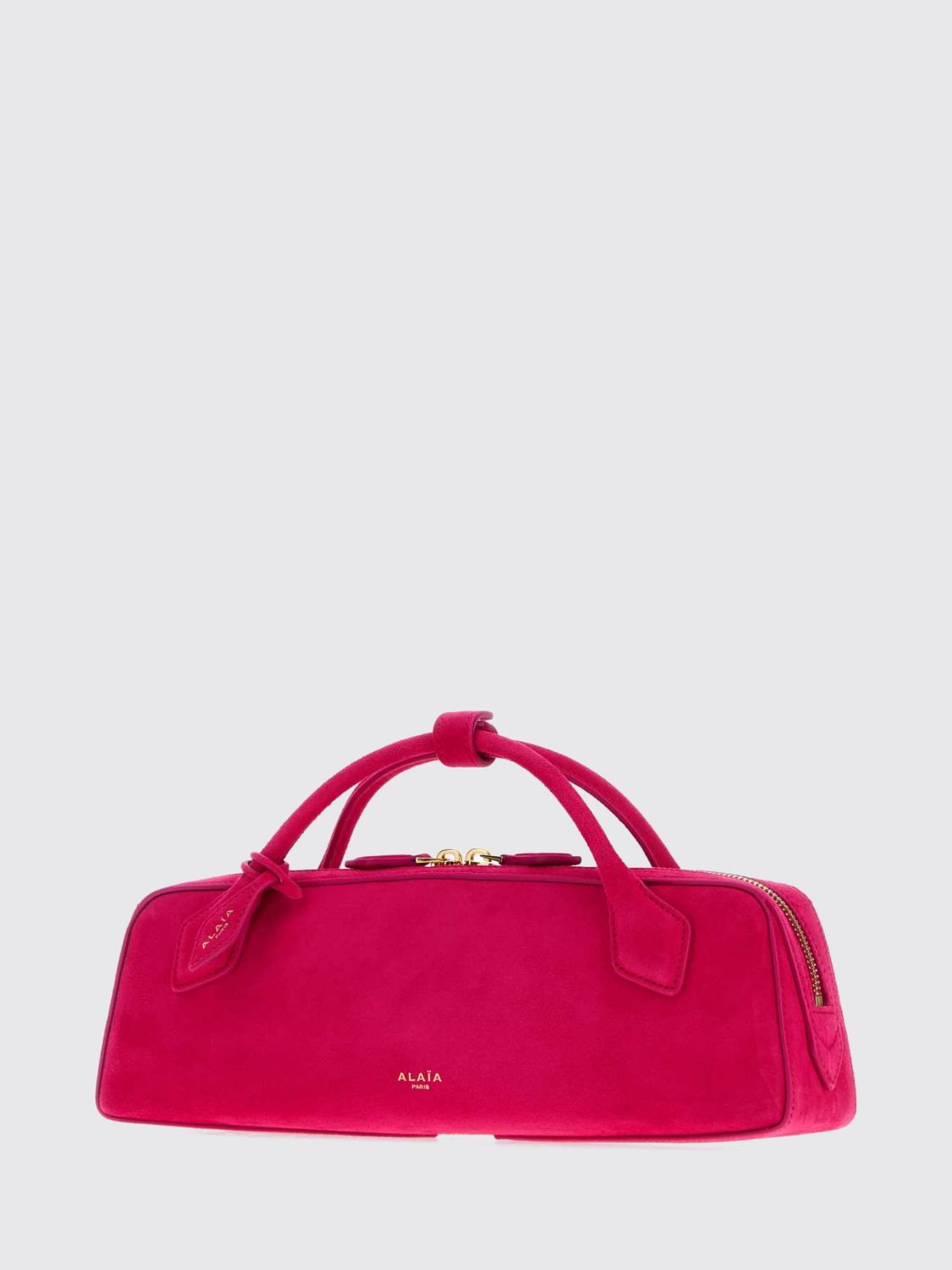 Alai�A Women Alaia Le Teckel Suede Sheepskin Handbag With Logo Charm ALAIA