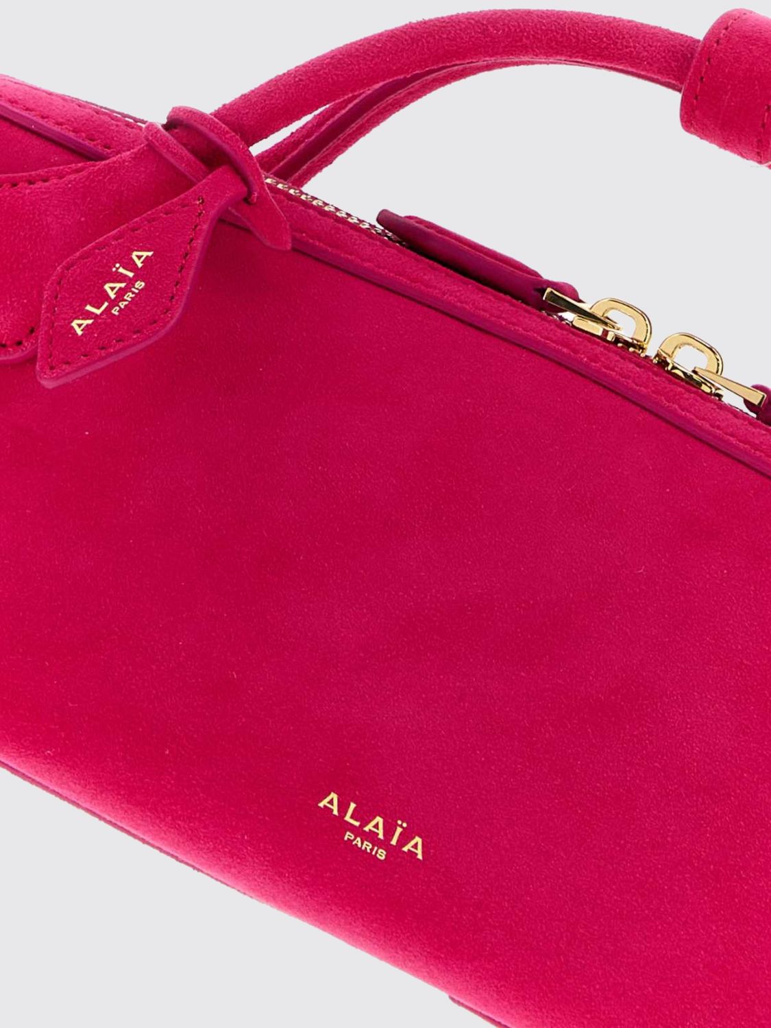 Alai�A Women Alaia Le Teckel Suede Sheepskin Handbag With Logo Charm ALAIA