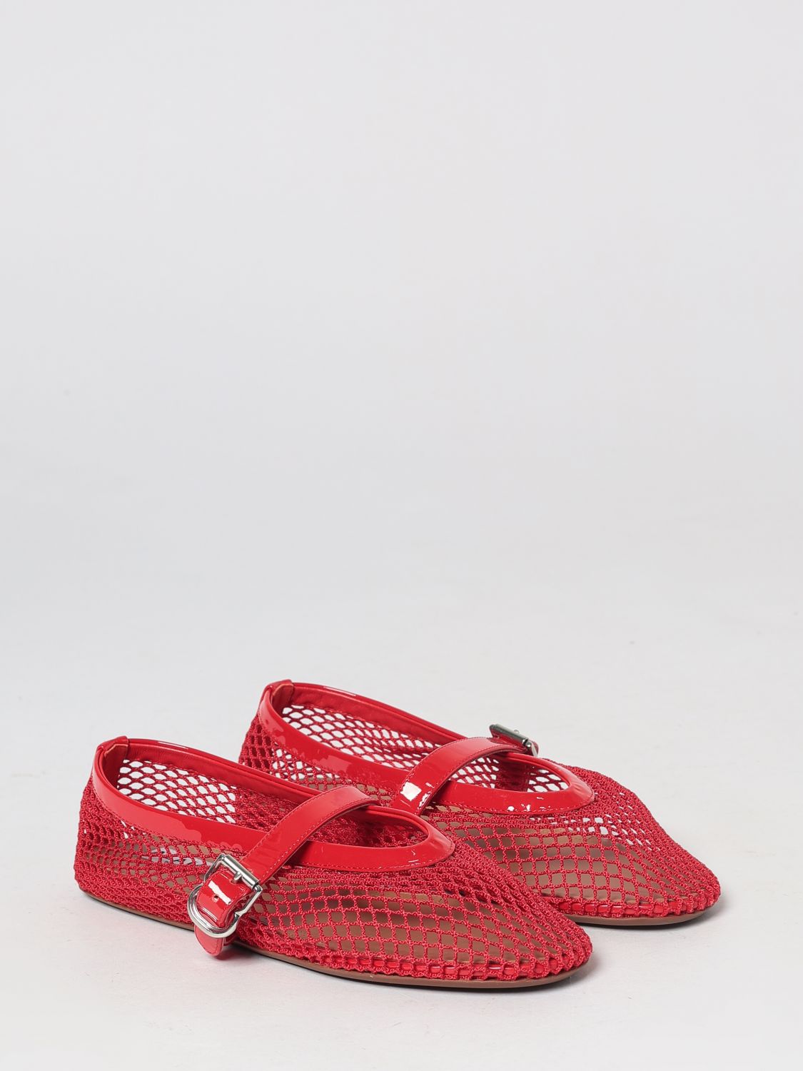 AlaiA Women Alaia Mary Jane Ballet Flats In Patent Leather And Mesh Nylon ALAIA