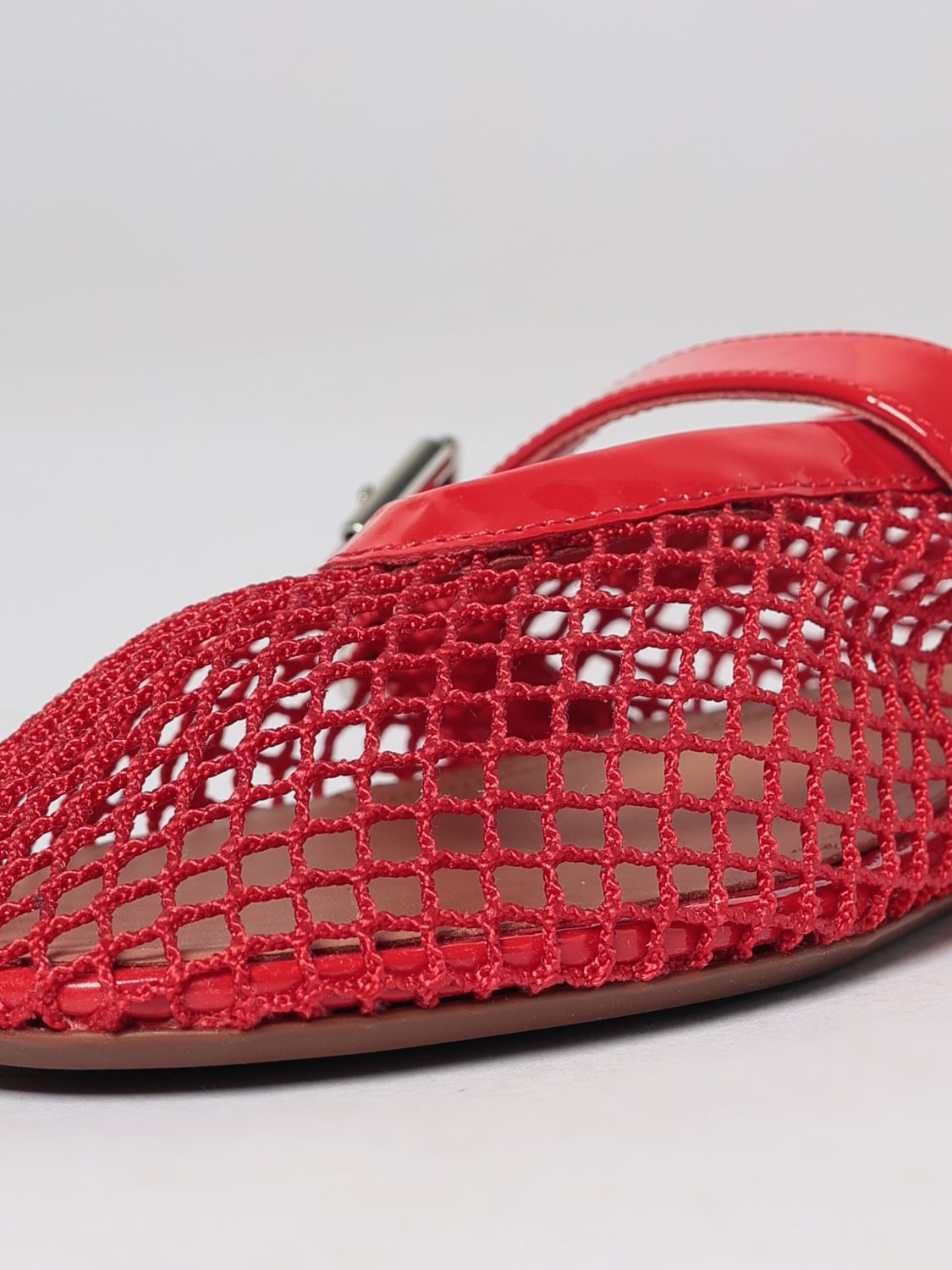 AlaiA Women Alaia Mary Jane Ballet Flats In Patent Leather And Mesh Nylon ALAIA