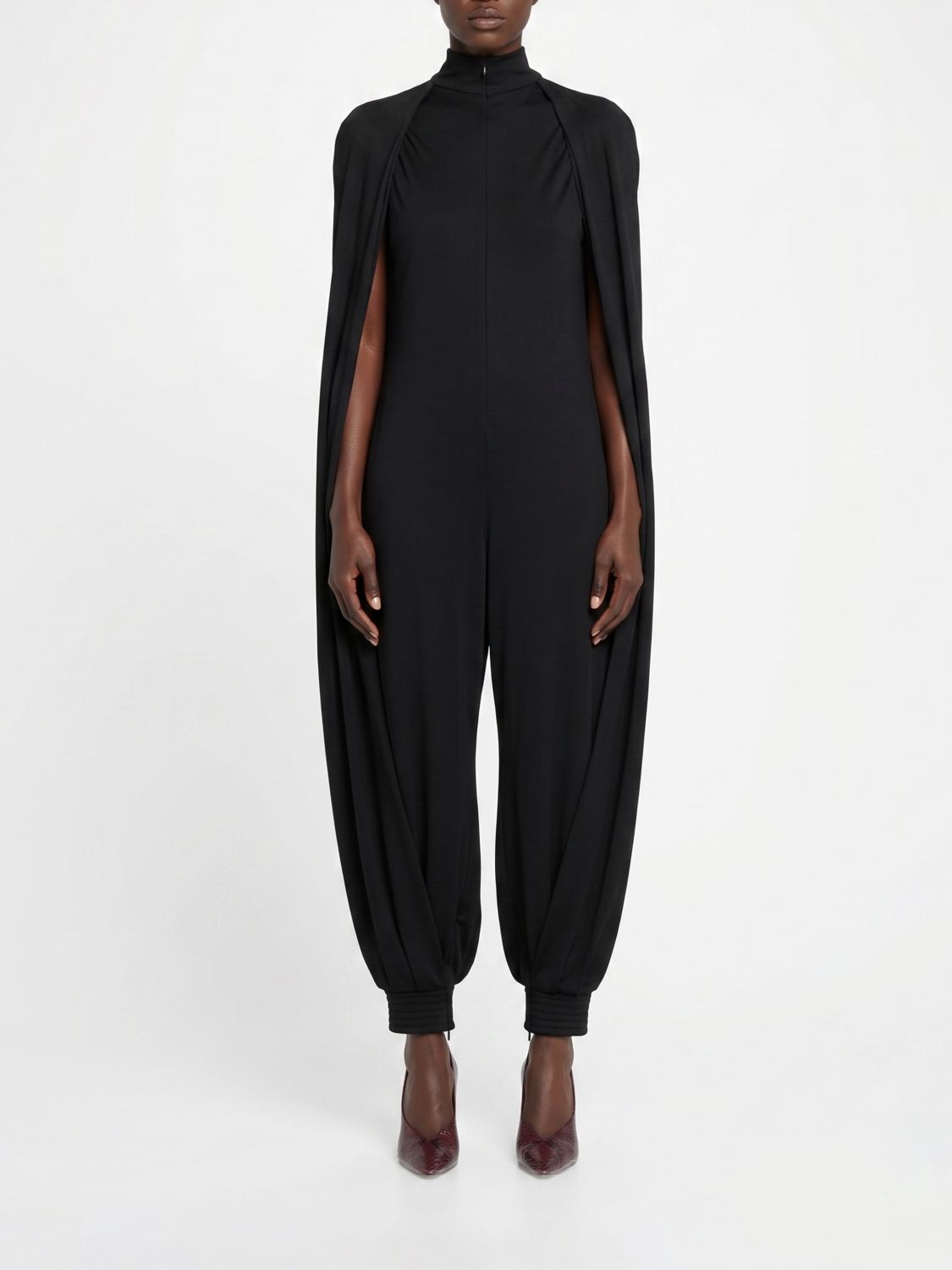 AlaiA Women Alaia Pure Wool Jumpsuit With High Neck And Ruched Shoulders ALAIA