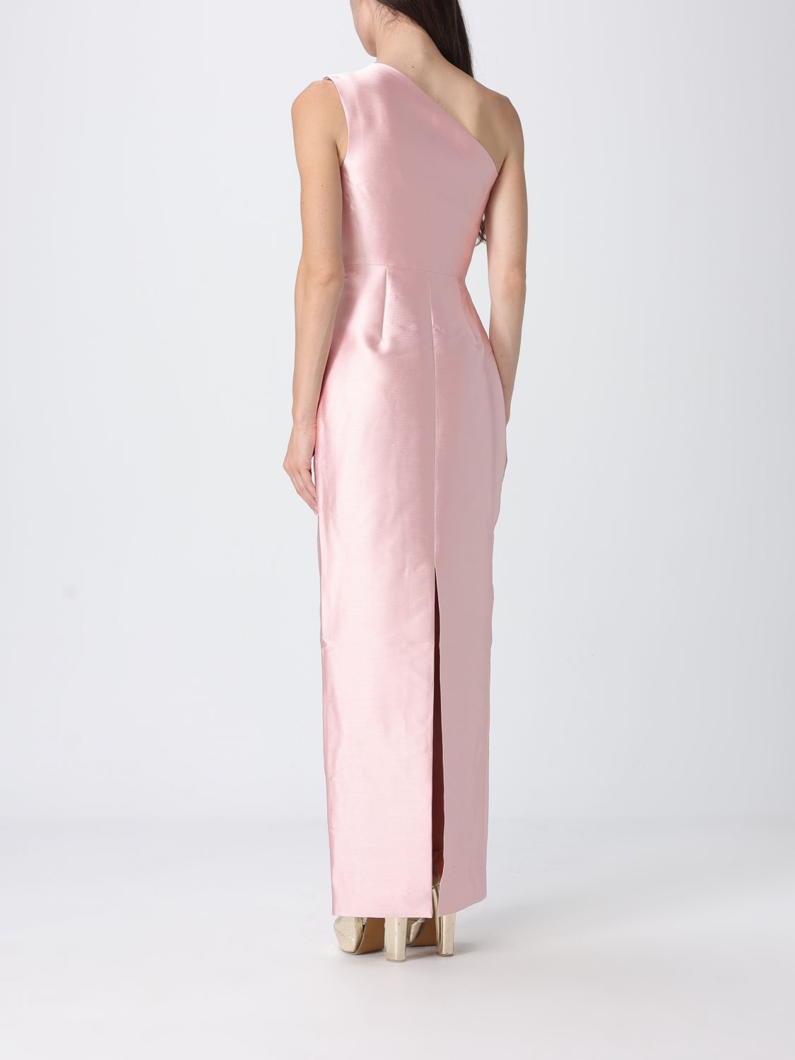 Solace London One-Shoulder Satin Long Gown With Back Slit SOLACE LONDON