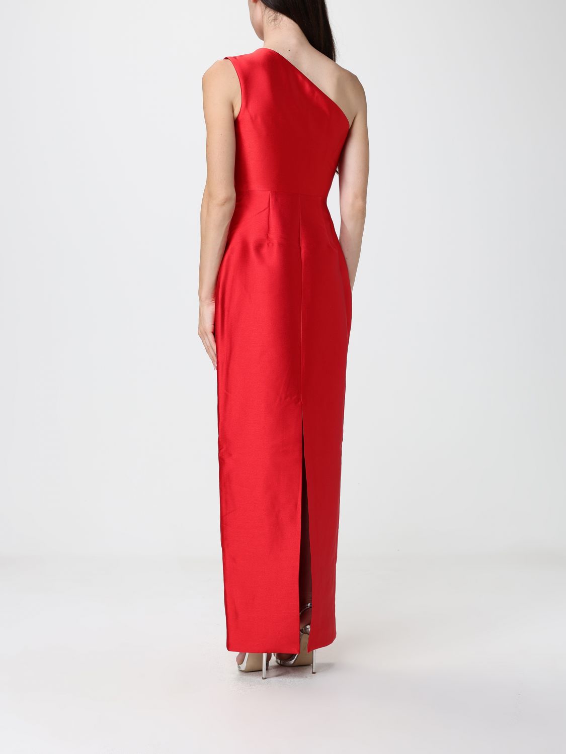 Solace London One-Shoulder Satin Long Gown With Back Slit SOLACE LONDON