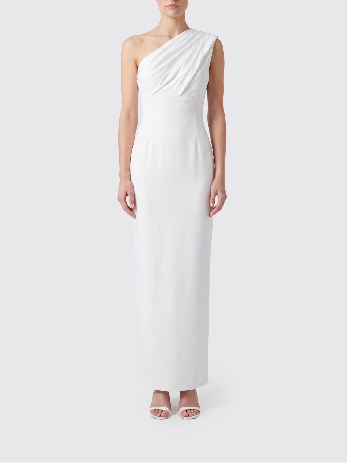Solace London Women Solace London One-Shoulder Satin Long Gown With Back Slit SOLACE LONDON