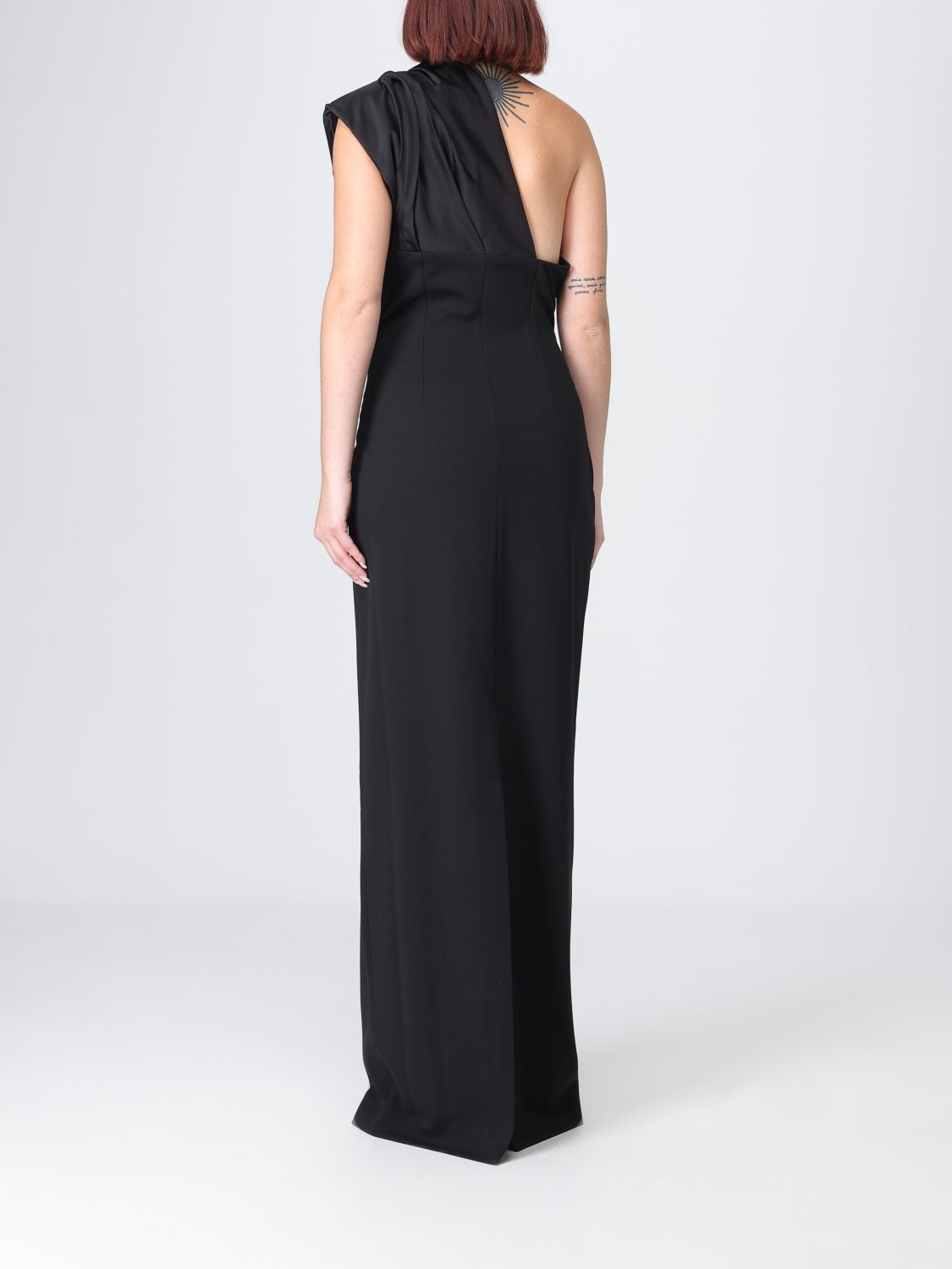 Solace London One-Shoulder Satin Long Gown With Back Slit SOLACE LONDON