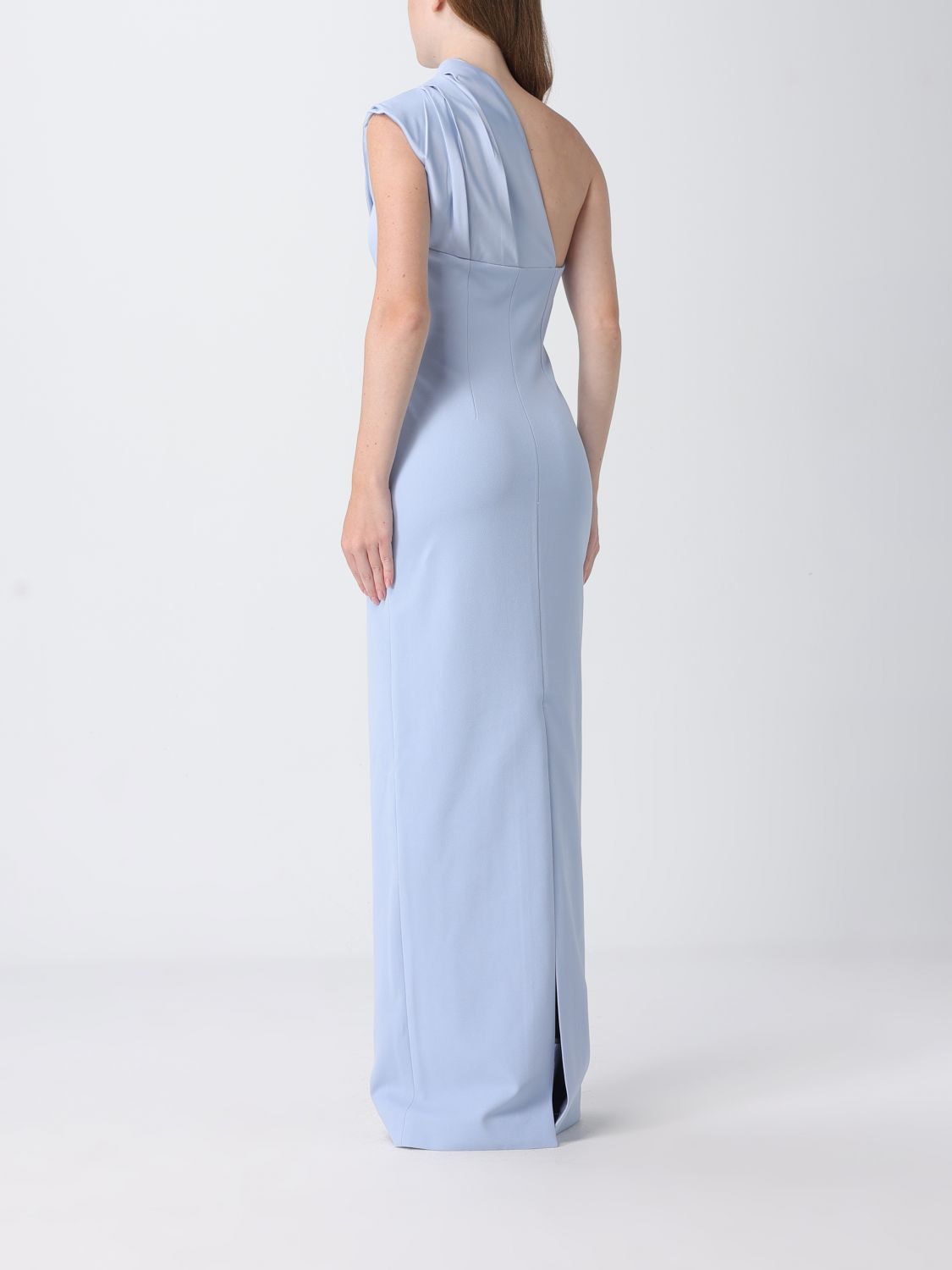 Solace London One-Shoulder Satin Long Gown With Back Slit SOLACE LONDON