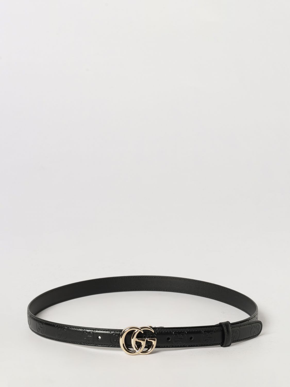 Gg Marmont Smooth Calfskin Leather Gucci Belt With Monogram Buckle GUCCI