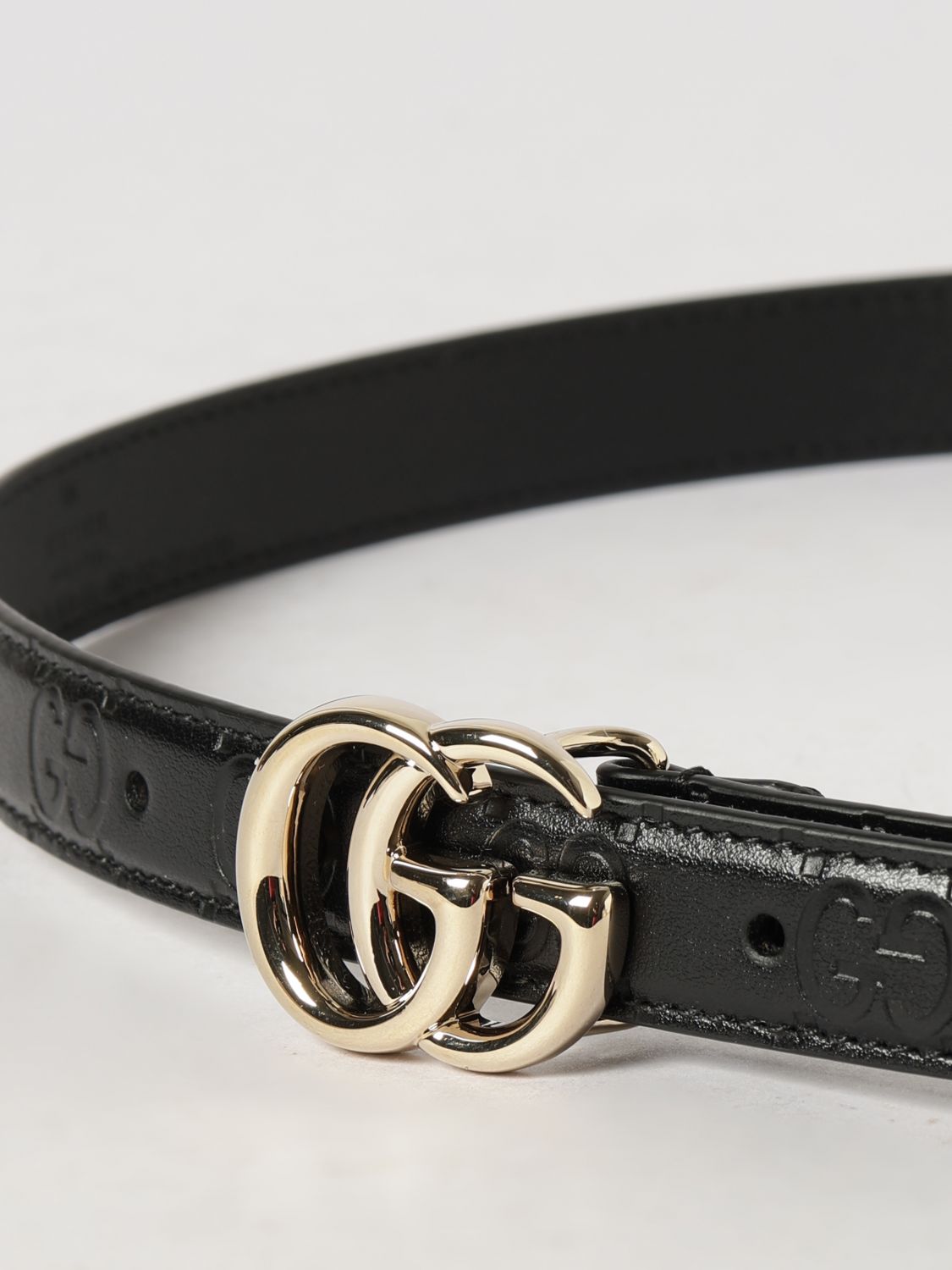 Gg Marmont Smooth Calfskin Leather Gucci Belt With Monogram Buckle GUCCI
