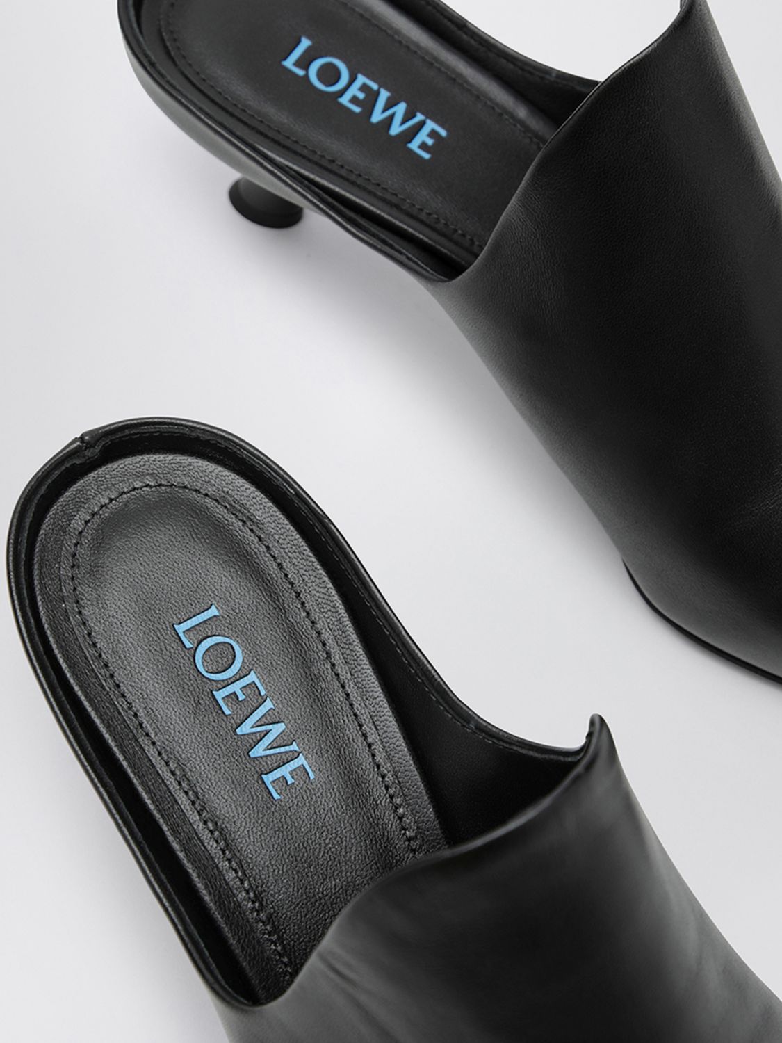 Loewe Women Loewe Emily Calfskin Mules With Square Toe And Flared Heel LOEWE