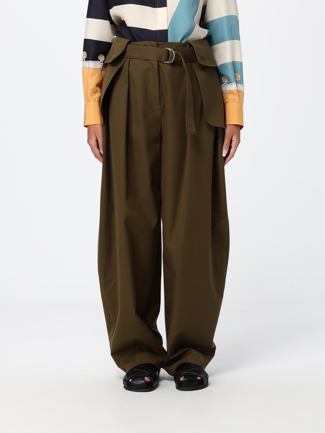 Loewe Pants Woman Kaki LOEWE