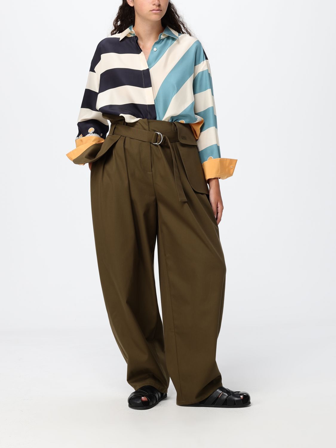 Loewe Pants Woman Kaki LOEWE