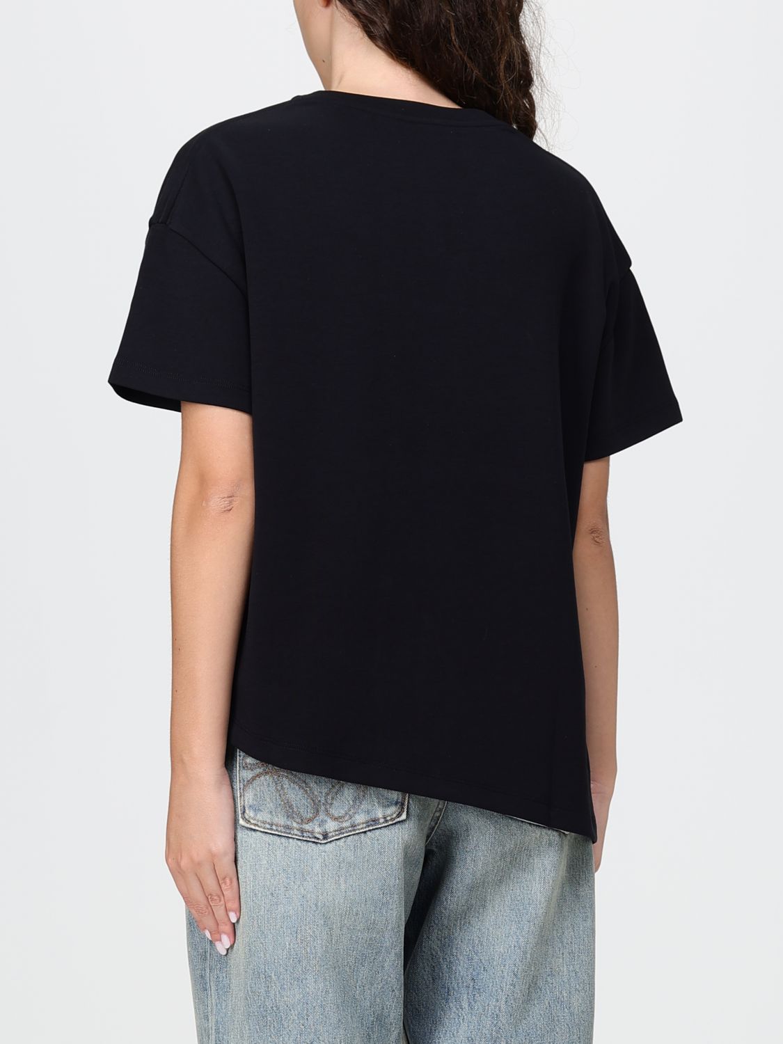 Loewe Women Asymmetrical Hem Cotton Crew-Neck T-Shirt Loewe With Short Sleeves LOEWE