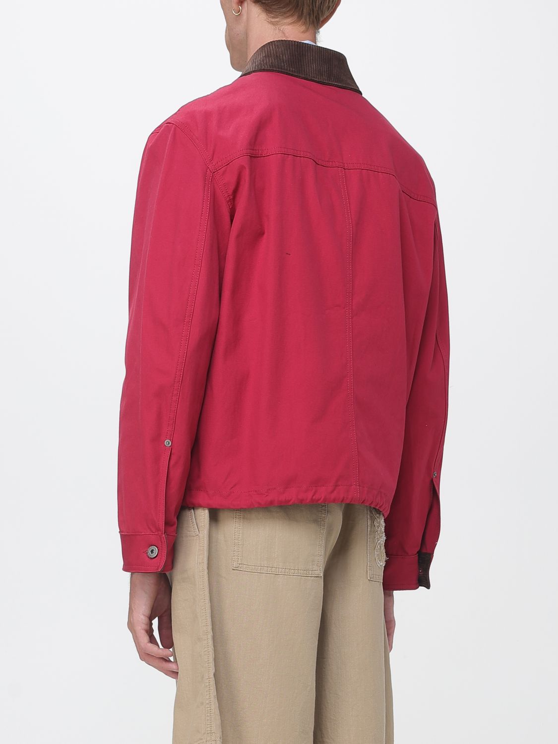 Loewe Men Loewe Workwear Cotton Jacket With Velvet Contrast Collar LOEWE