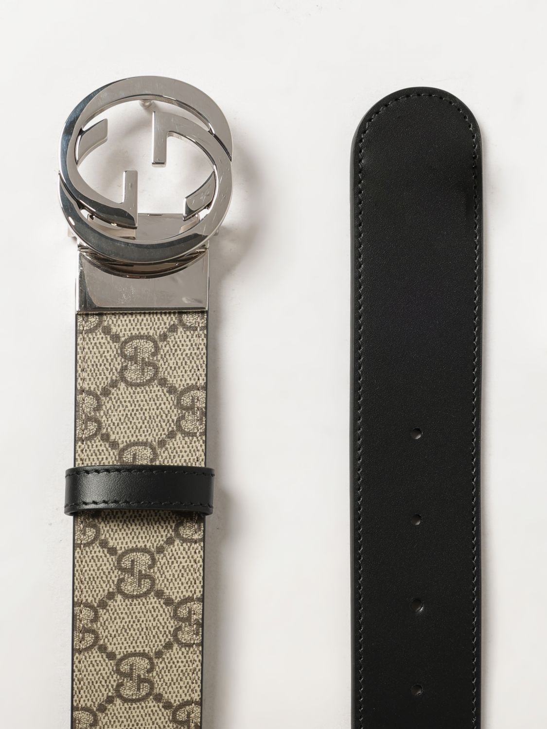 Gucci Men Gucci Reversible Gg Synthetic Leather Belt GUCCI