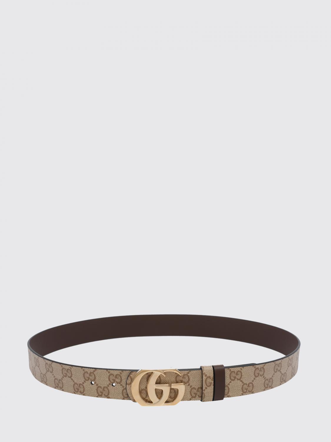 Gucci Men Gucci Gg Marmont Reversible Belt In Leather And Gg Supreme Fabric GUCCI