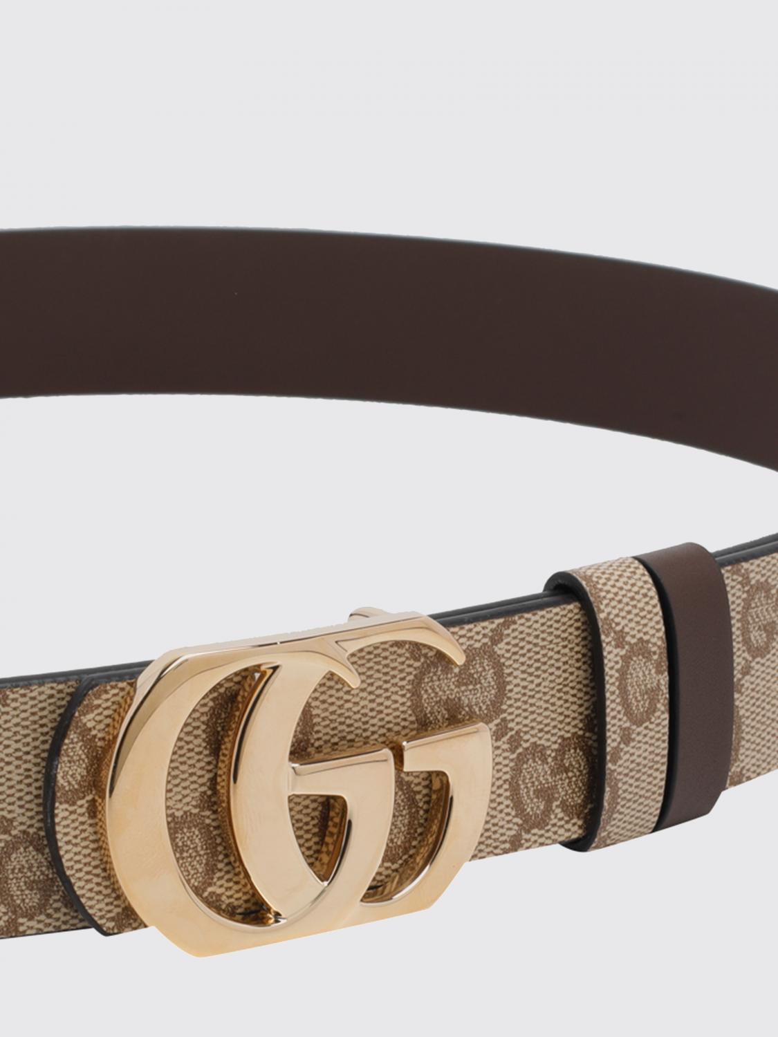 Gucci Men Gucci Gg Marmont Reversible Belt In Leather And Gg Supreme Fabric GUCCI