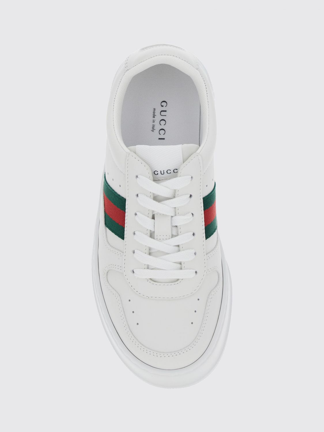 Gucci Women Low-Top Gucci Platform Sneakers In Calf Leather With Web Stripe GUCCI