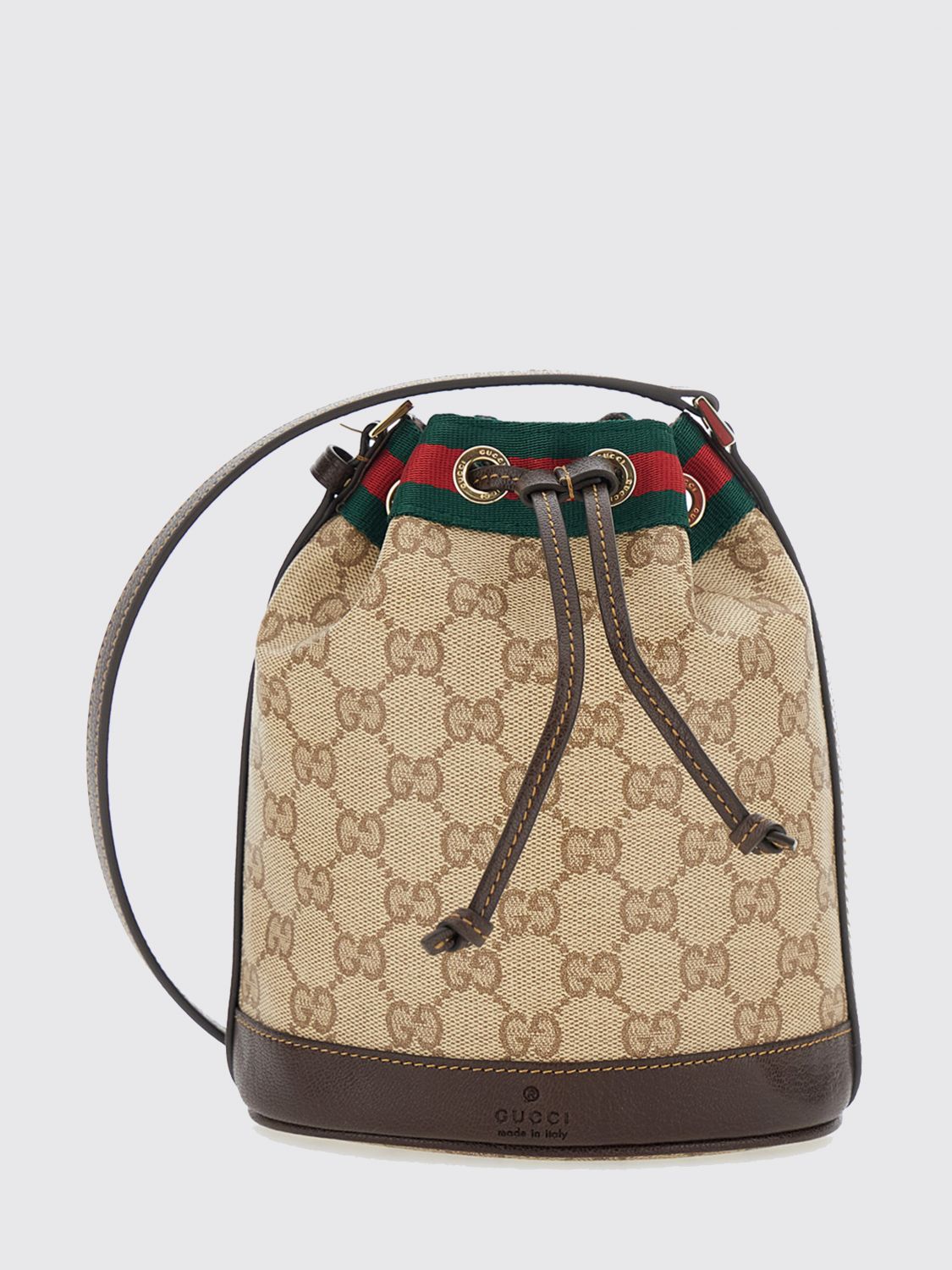 Gucci Women Gucci Mini Bucket Bag In Gg Monogram Fabric With Drawstring Closure GUCCI