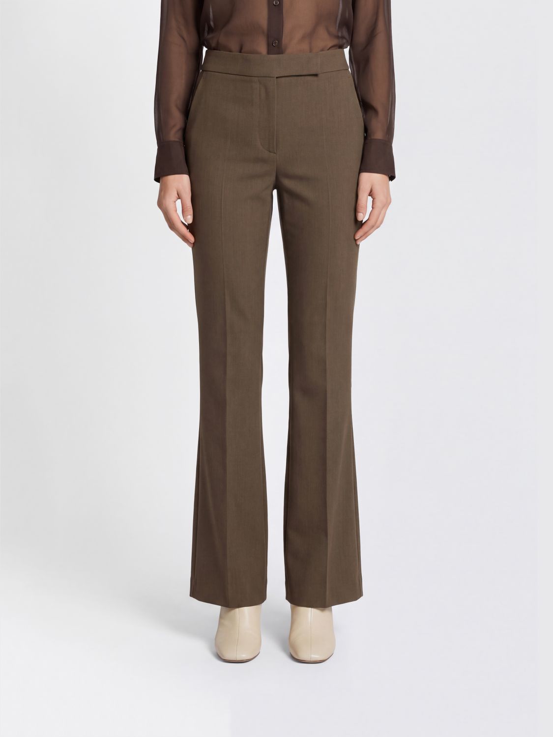 Mid-Rise Straight-Leg Tailored Linen-Blend Trousers Max Mara MAX MARA
