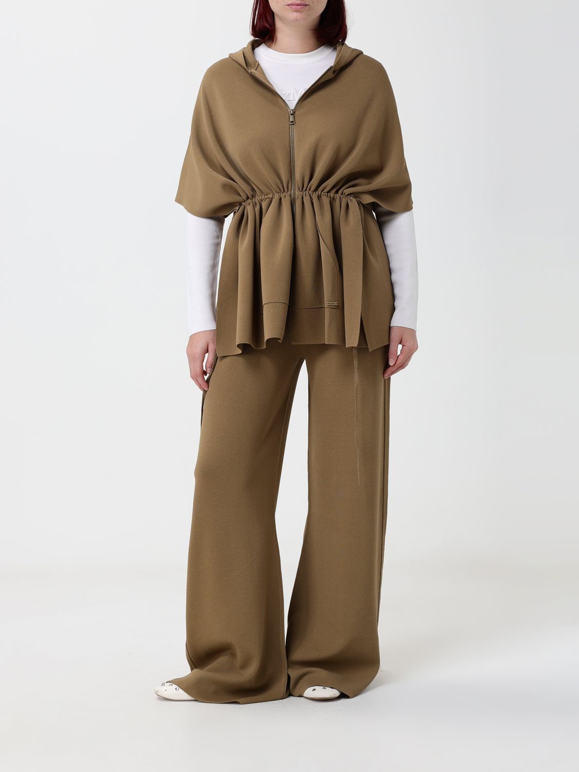 Max Mara Women High-Waisted Wide Leg Knit Wool Trousers Max Mara MAX MARA
