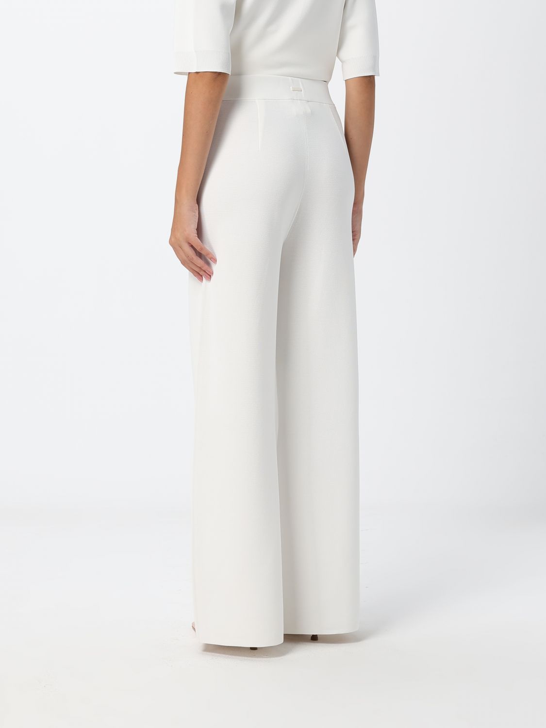 Max Mara Women High-Waisted Wide Leg Knit Wool Trousers Max Mara MAX MARA