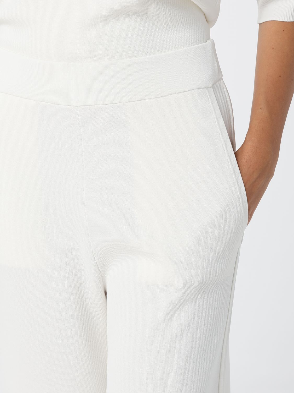 Max Mara Women High-Waisted Wide Leg Knit Wool Trousers Max Mara MAX MARA