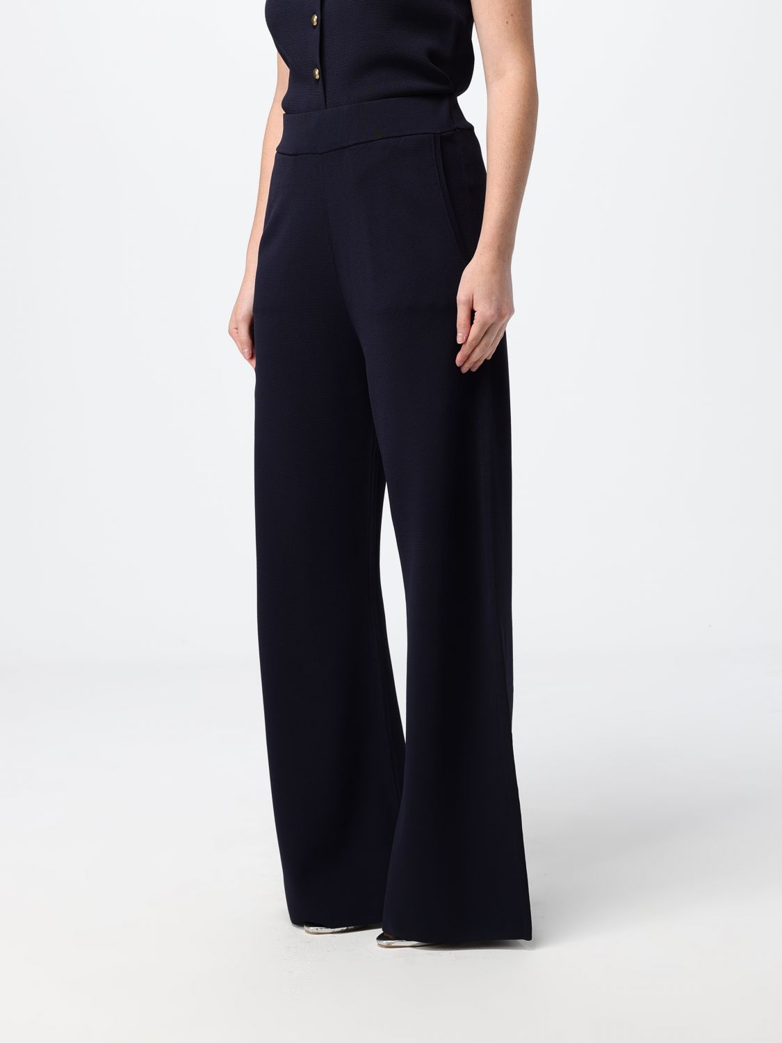 Max Mara Women High-Waisted Wide Leg Knit Wool Trousers Max Mara MAX MARA