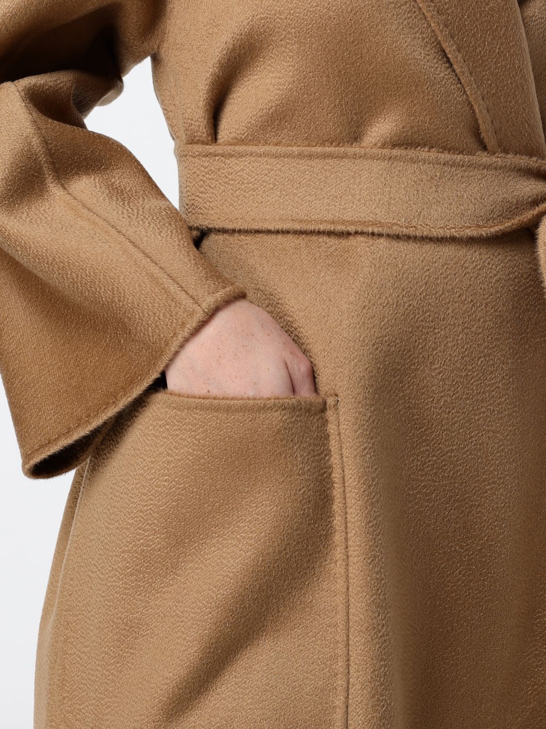 Max Mara Women Ludmilla Long Cashmere Belted Robe Coat Max Mara MAX MARA