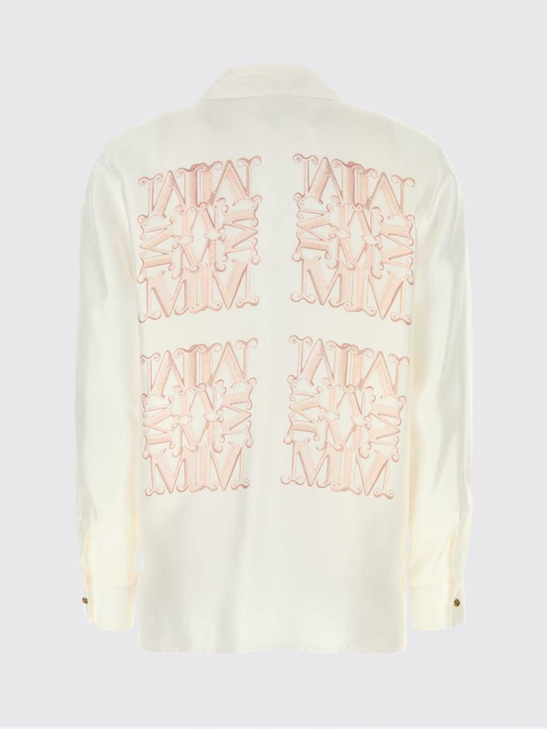 Max Mara Women Max Mara Monogram Print Silk Shirt With Classic Collar MAX MARA