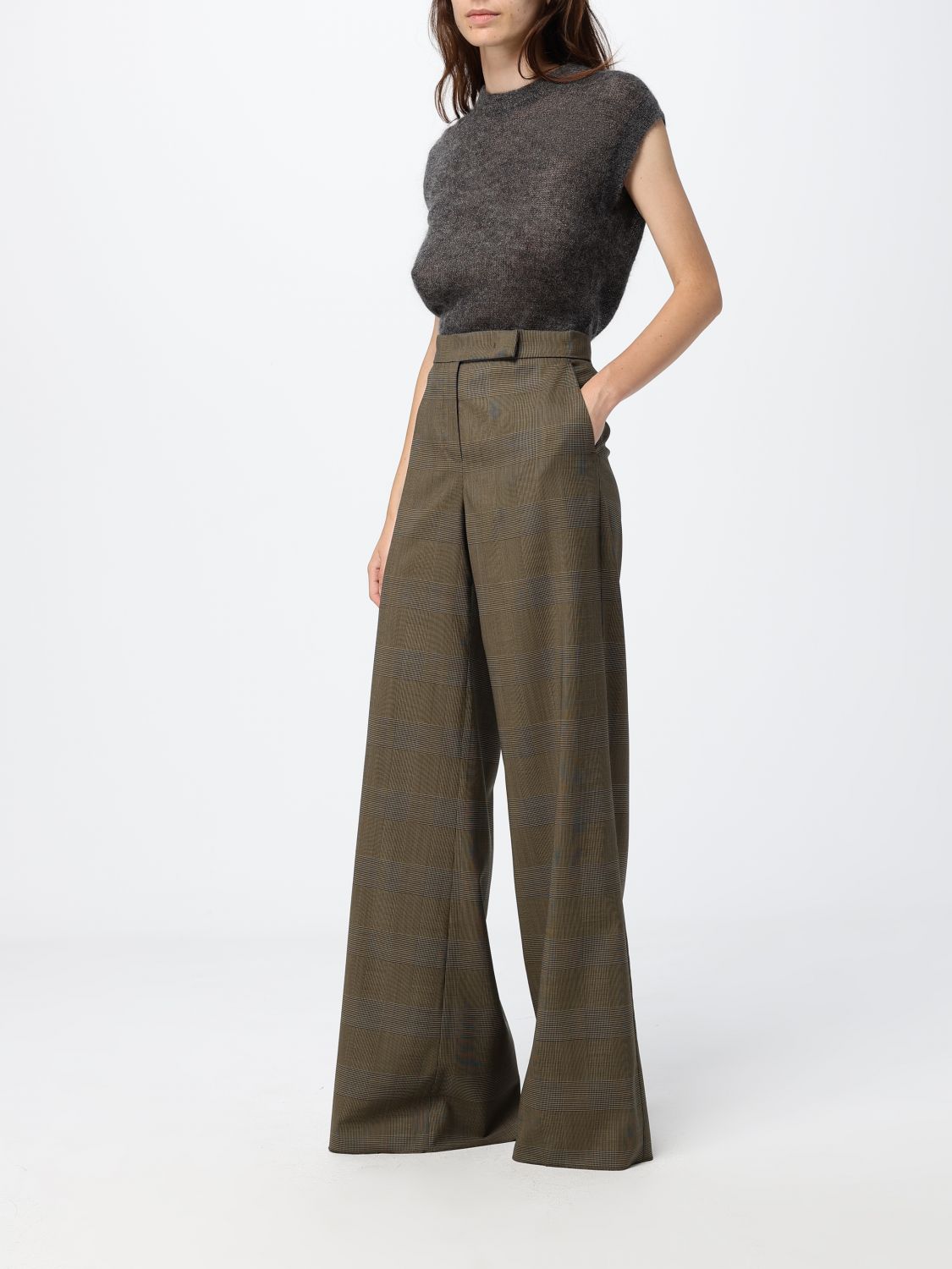 Max Mara Pants Woman Kaki MAX MARA