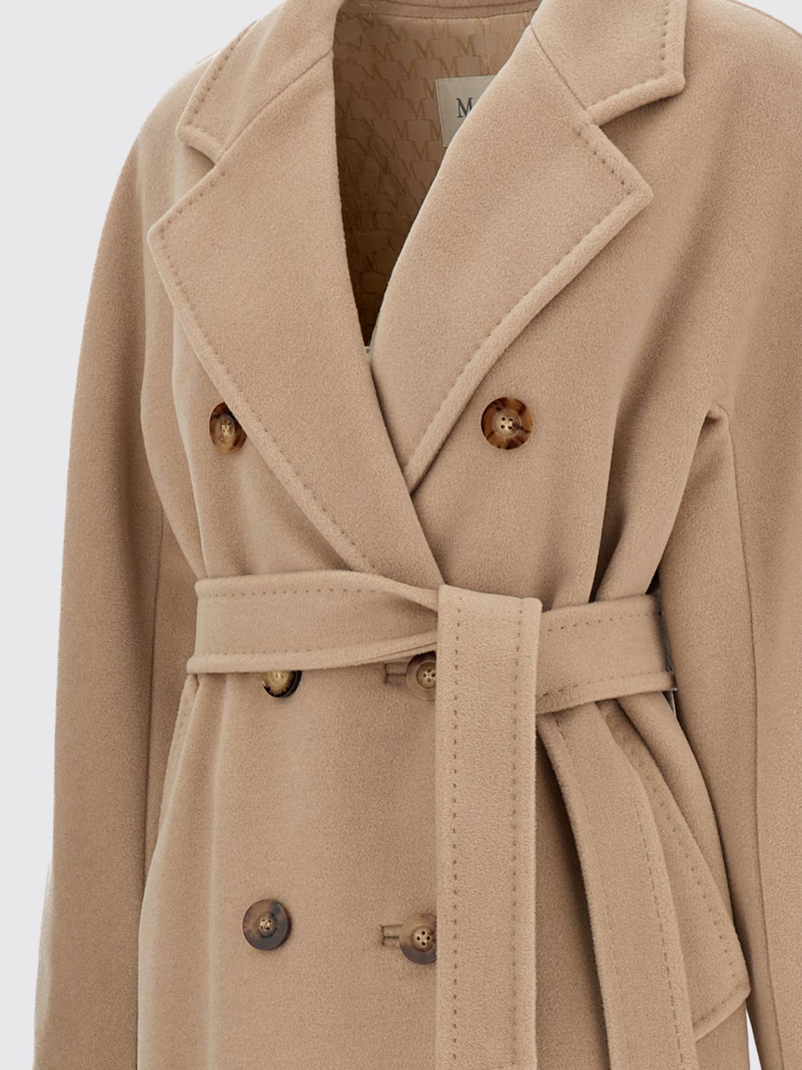 Max Mara Women Madame Double-Breasted Long Wool Coat Max Mara With Belt MAX MARA