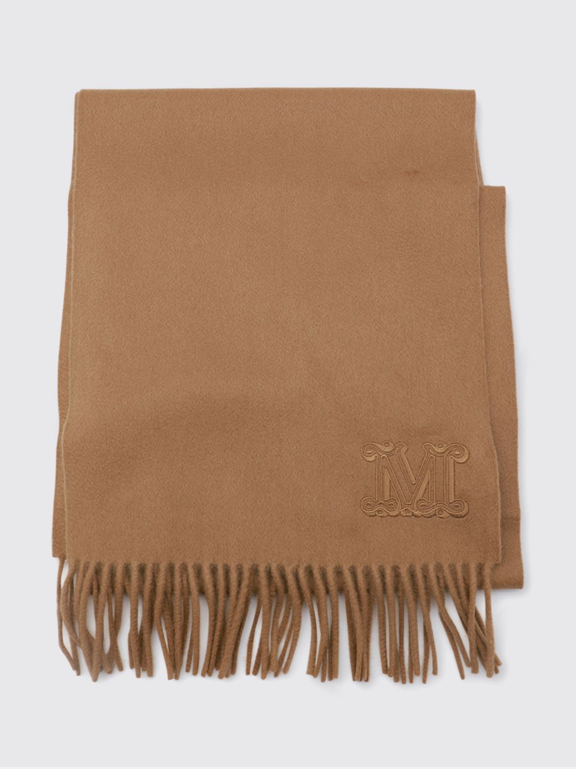 Max Mara Women Dalia Monogram Pure Cashmere Scarf Max Mara With Fringed Edges MAX MARA