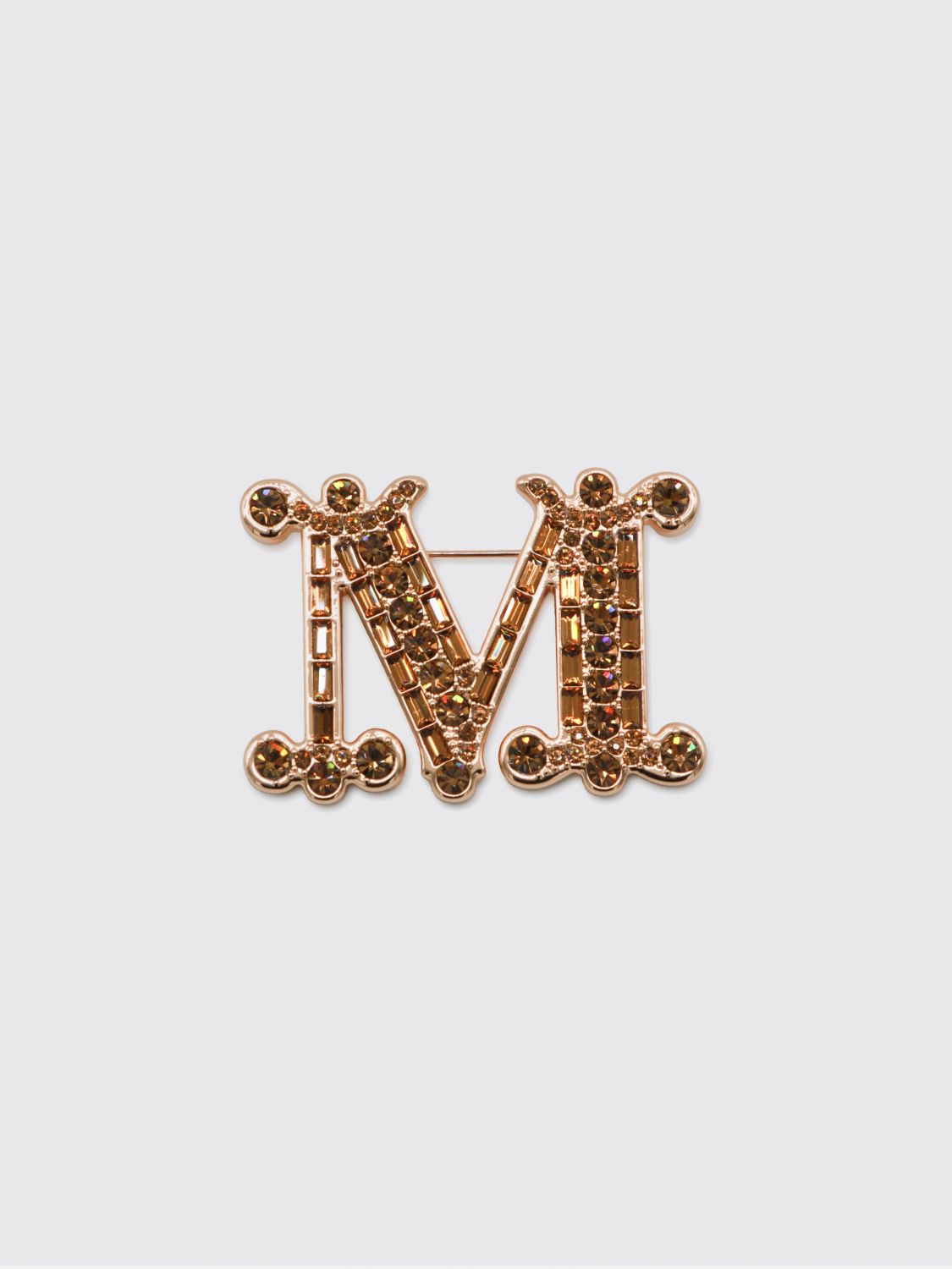 Max Mara Women Crystal-Embellished Monogramme Brooch Max Mara In Metal MAX MARA