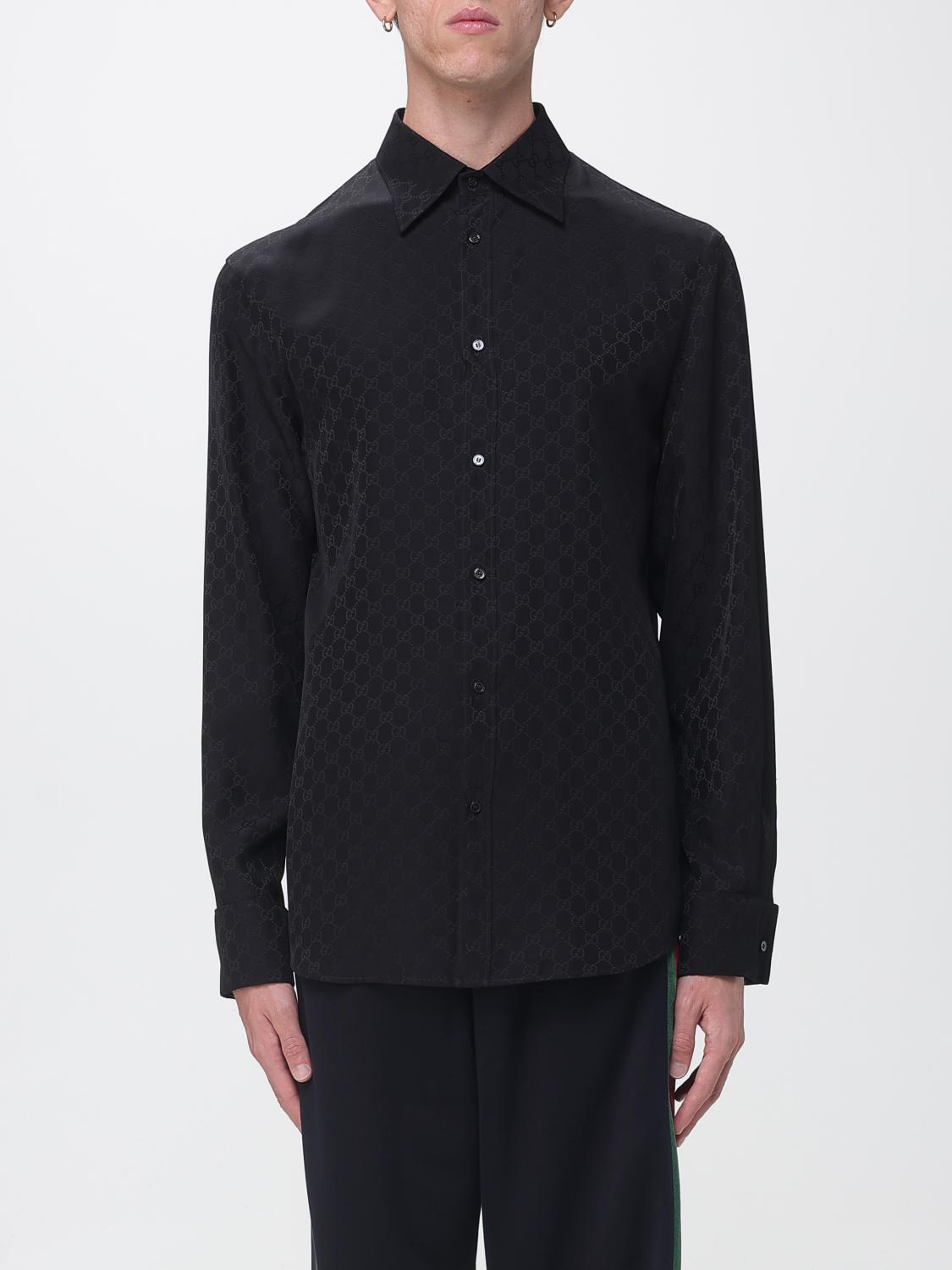 Gucci Men Gucci Classic Viscose Shirt With Tone-On-Tone Gg Monogram GUCCI