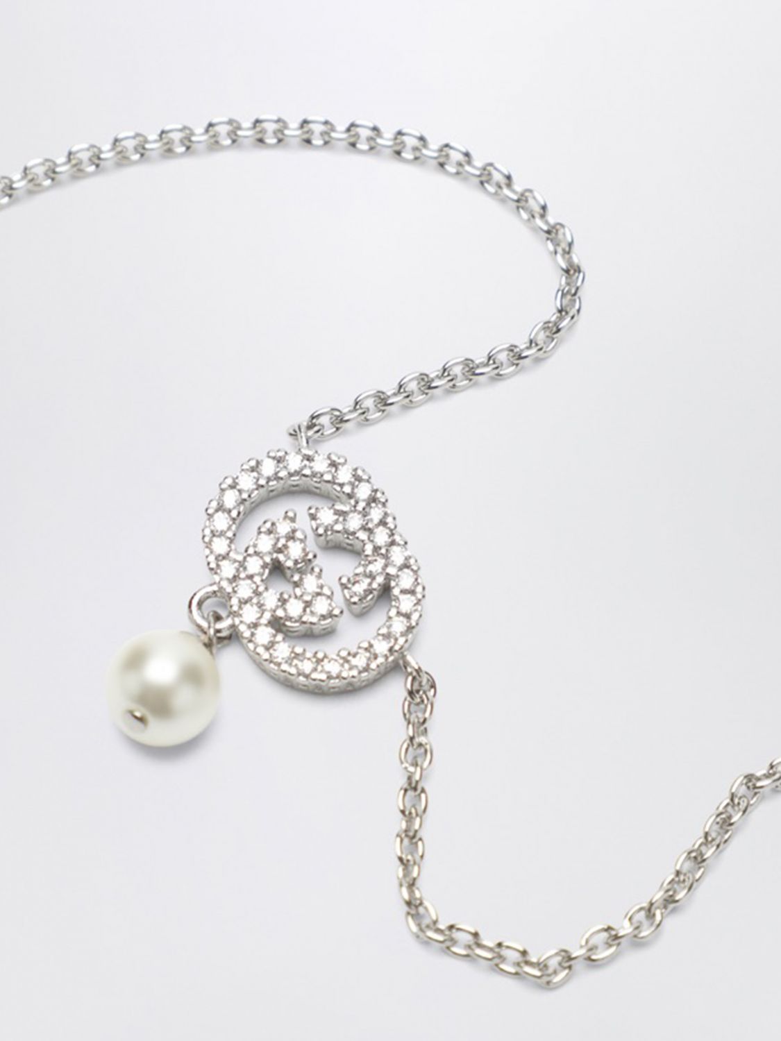 Gucci Women Gucci Choker Necklace In Brass With Synthetic Pearls And Rhinestone Gg Logo GUCCI