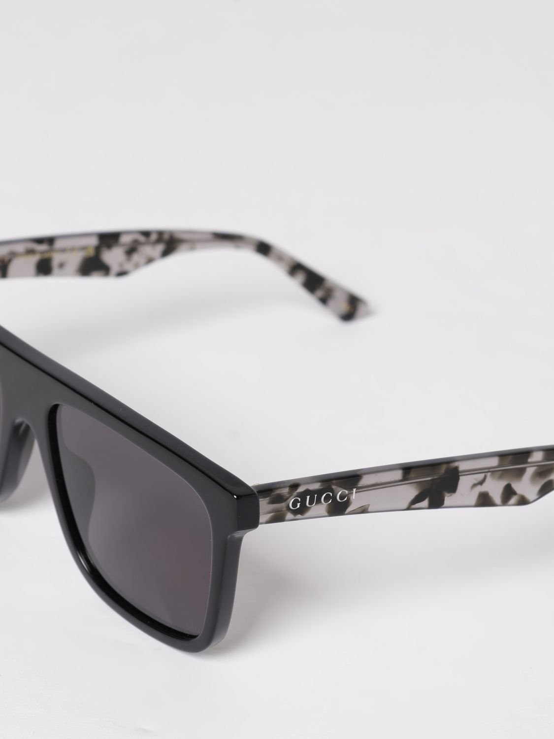Gucci Men Gucci Rectangular Sunglasses In Recycled Acetate With Logo GUCCI