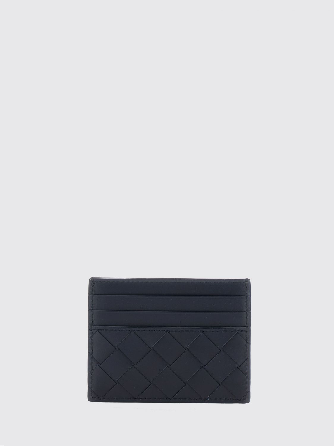 Bottega Veneta Men Bottega Veneta Woven Calfskin Flat Card Holder BOTTEGA VENETA