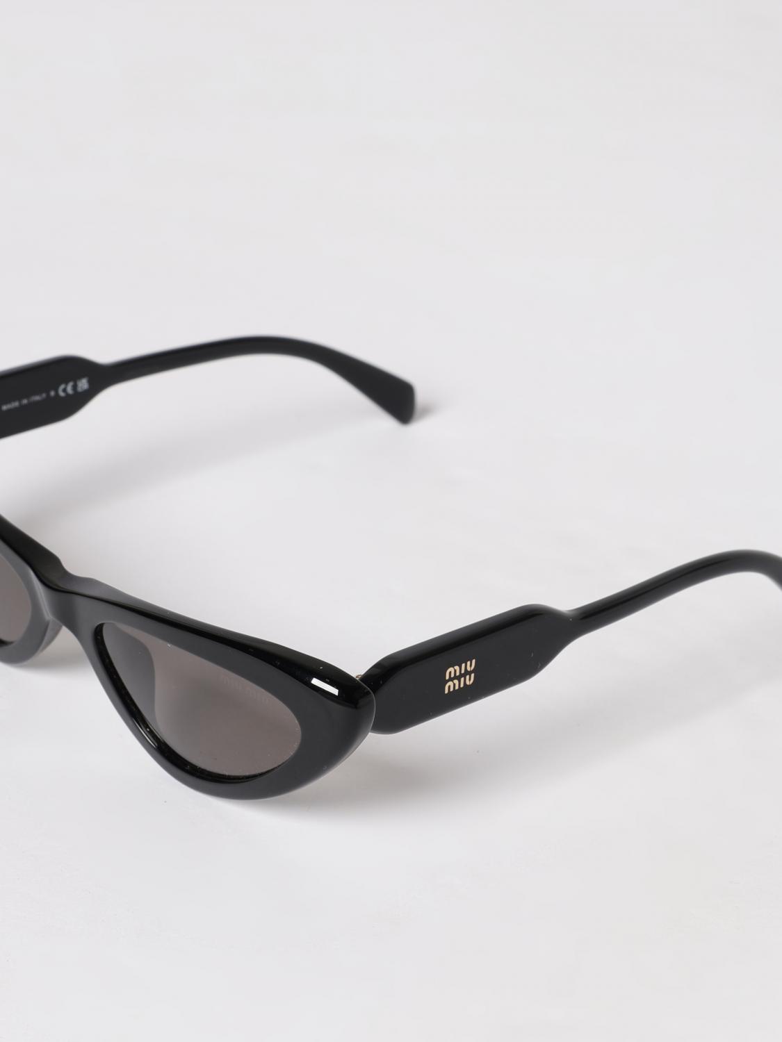 Miu Miu Women Miu Miu Triangular Frame Acetate Sunglasses With Contrast Logo MIU MIU