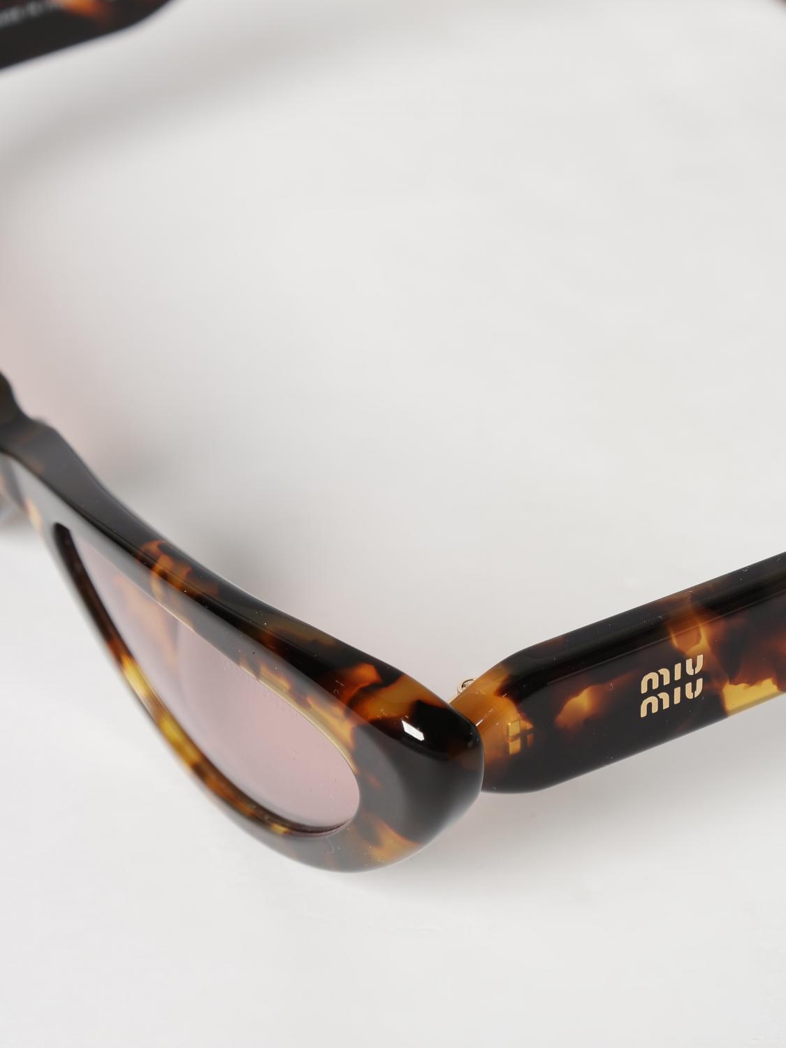 Miu Miu Women Miu Miu Triangular Frame Acetate Sunglasses With Contrast Logo MIU MIU