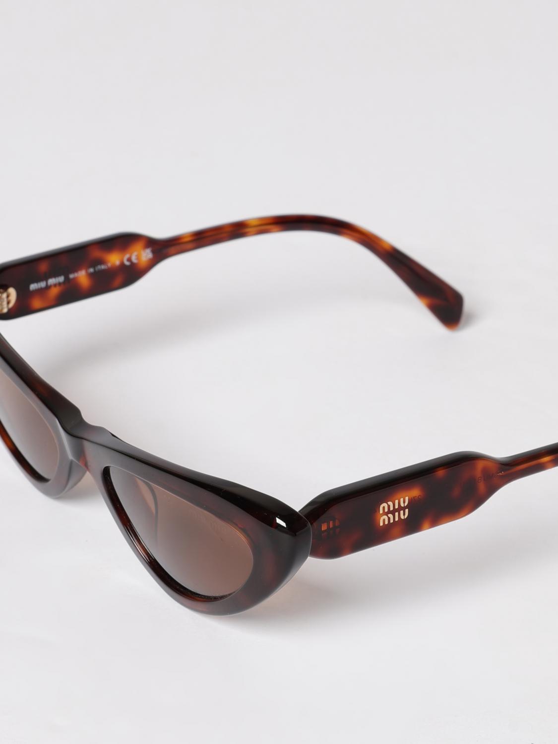 Miu Miu Women Miu Miu Triangular Frame Acetate Sunglasses With Contrast Logo MIU MIU
