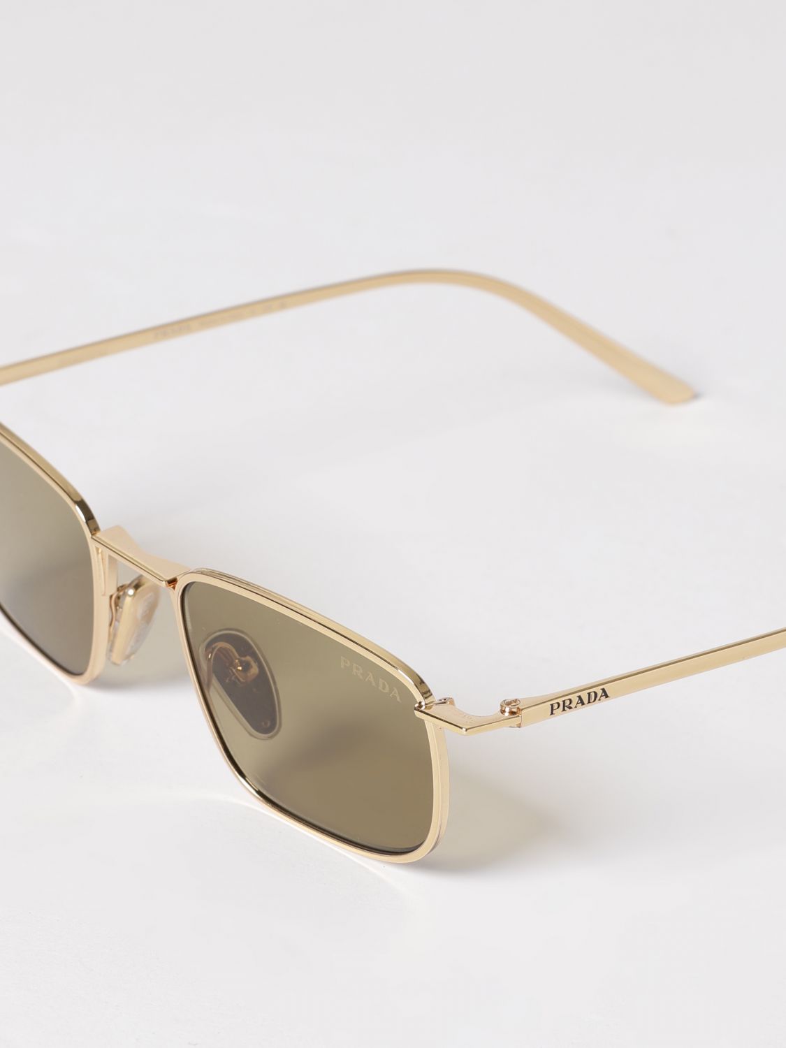 Prada Men Prada Gold-Tone Metal Sunglasses With Colored Lenses And Embossed Logo PRADA
