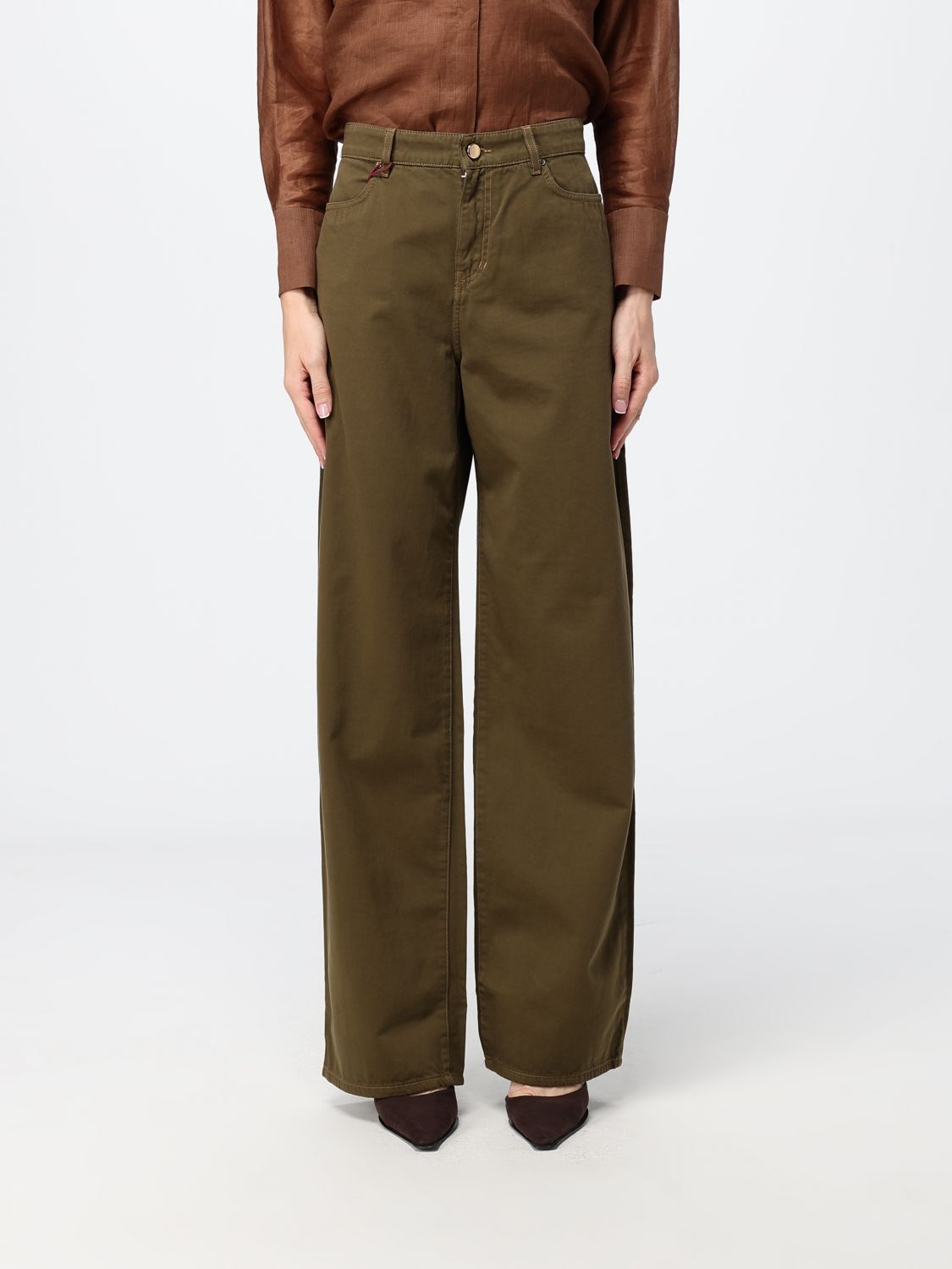 Max Mara Studio Jeans Woman Kaki MAX MARA STUDIO