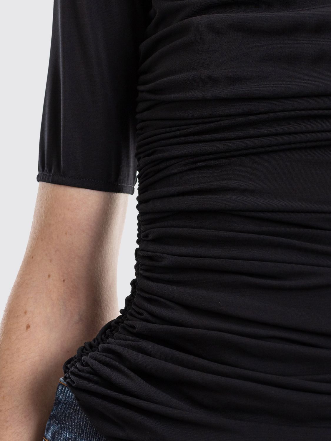 Alai�A Women Slim Fit Ruched T-Shirt Alaia In Stretch Jersey With Crew Neck ALAIA