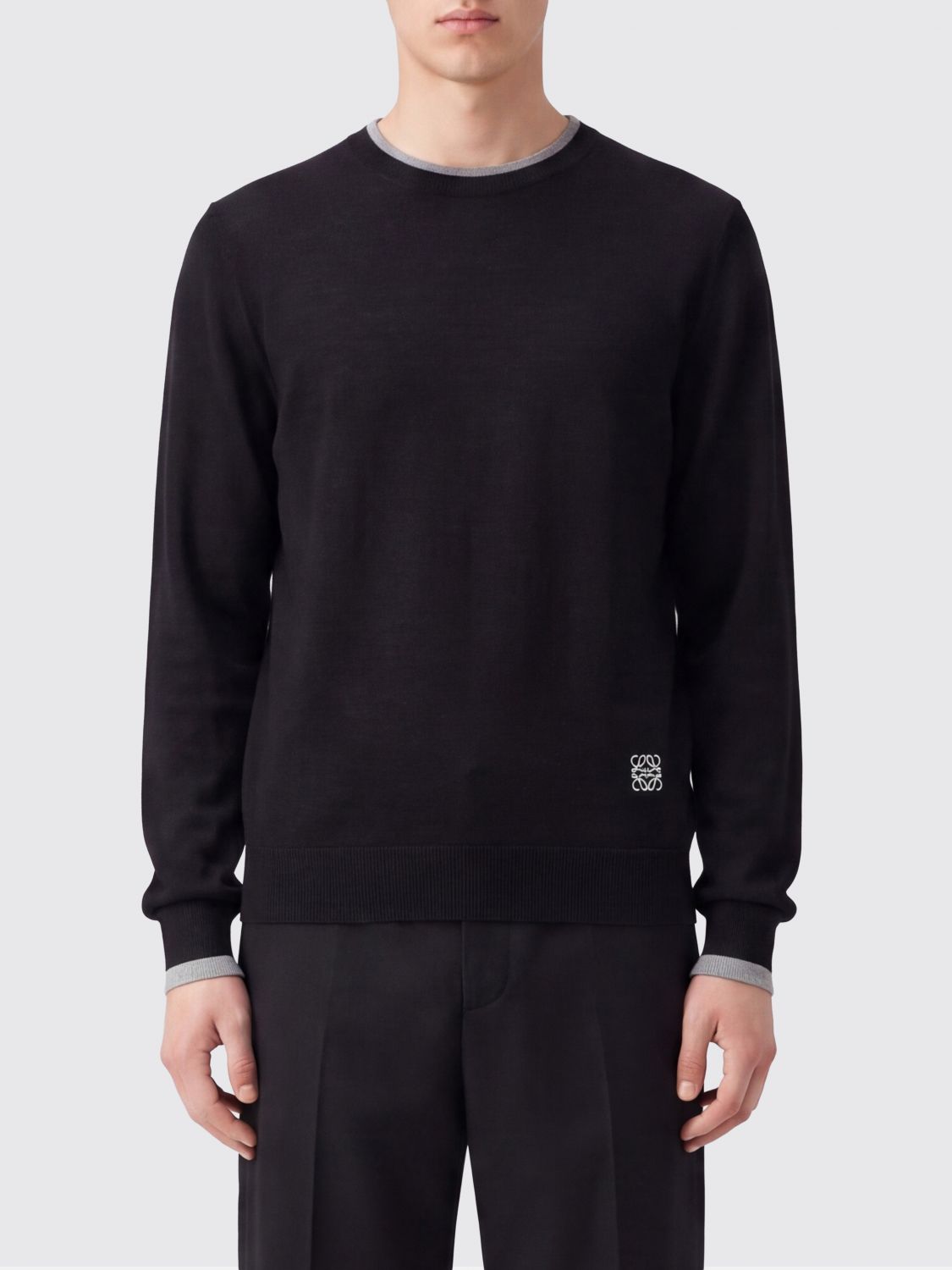 Crewneck Loewe Sweater In Pure Wool With Contrasting Anagram Monogram LOEWE