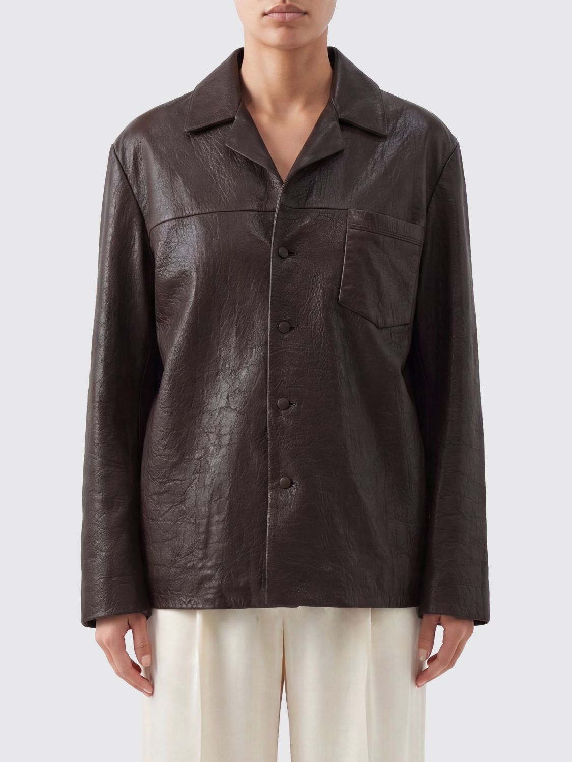 Saint Laurent Jacket Woman Brown SAINT LAURENT
