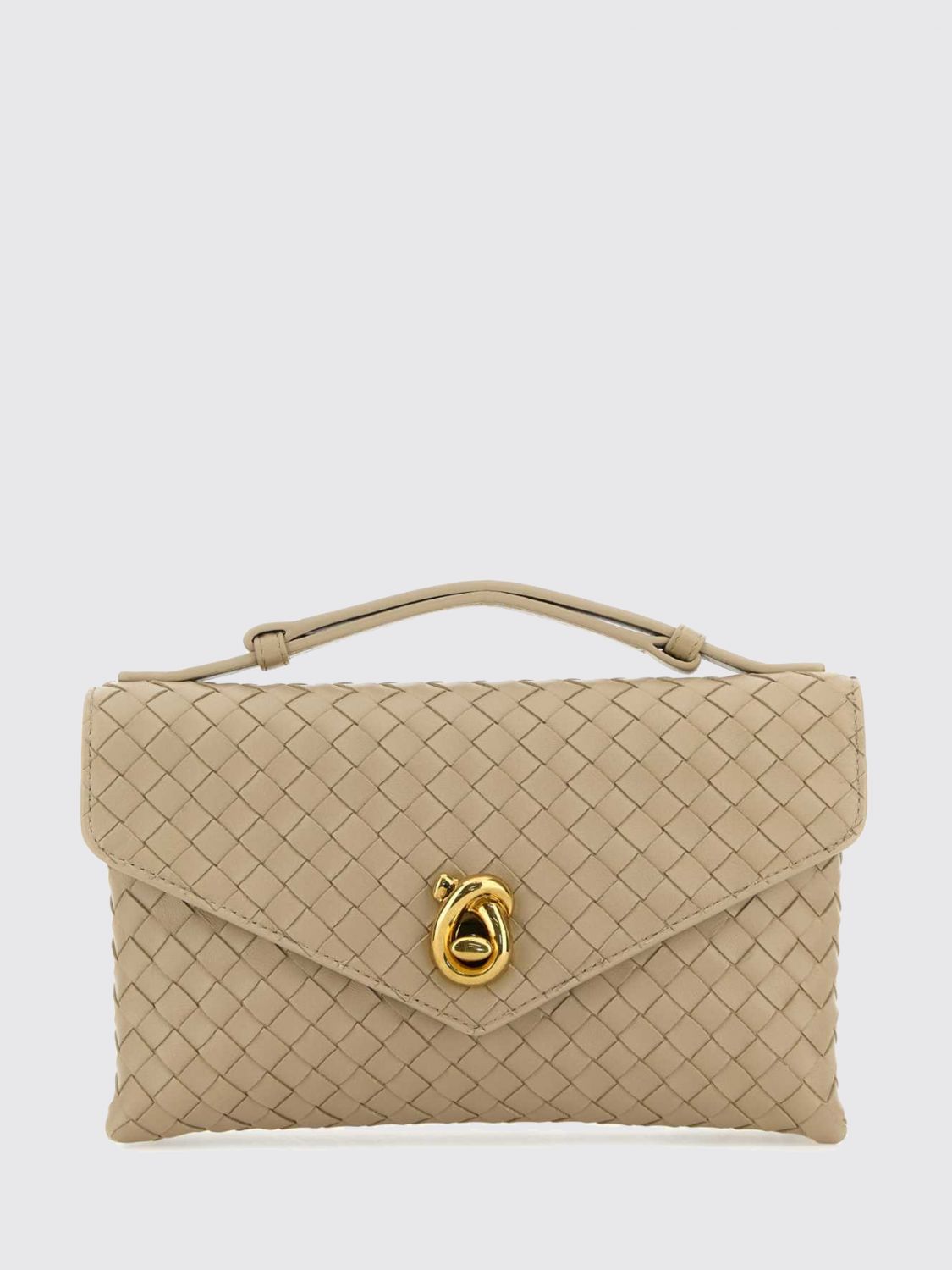 Bottega Veneta Women Bottega Veneta Small Knot Lock Intrecciato Leather Top Handle Bag BOTTEGA VENETA